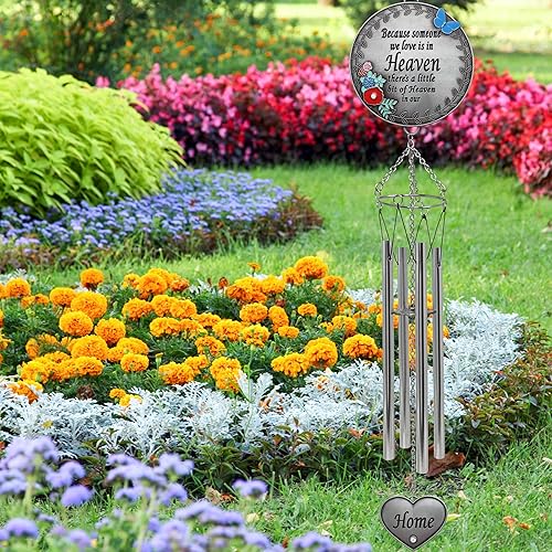 Miniatura 2 de BANBERRY DESIGNS Campanilla de viento para mamá, campanillas de viento de condolencias porque alguien que amamos está en el cielo, hay un poco de