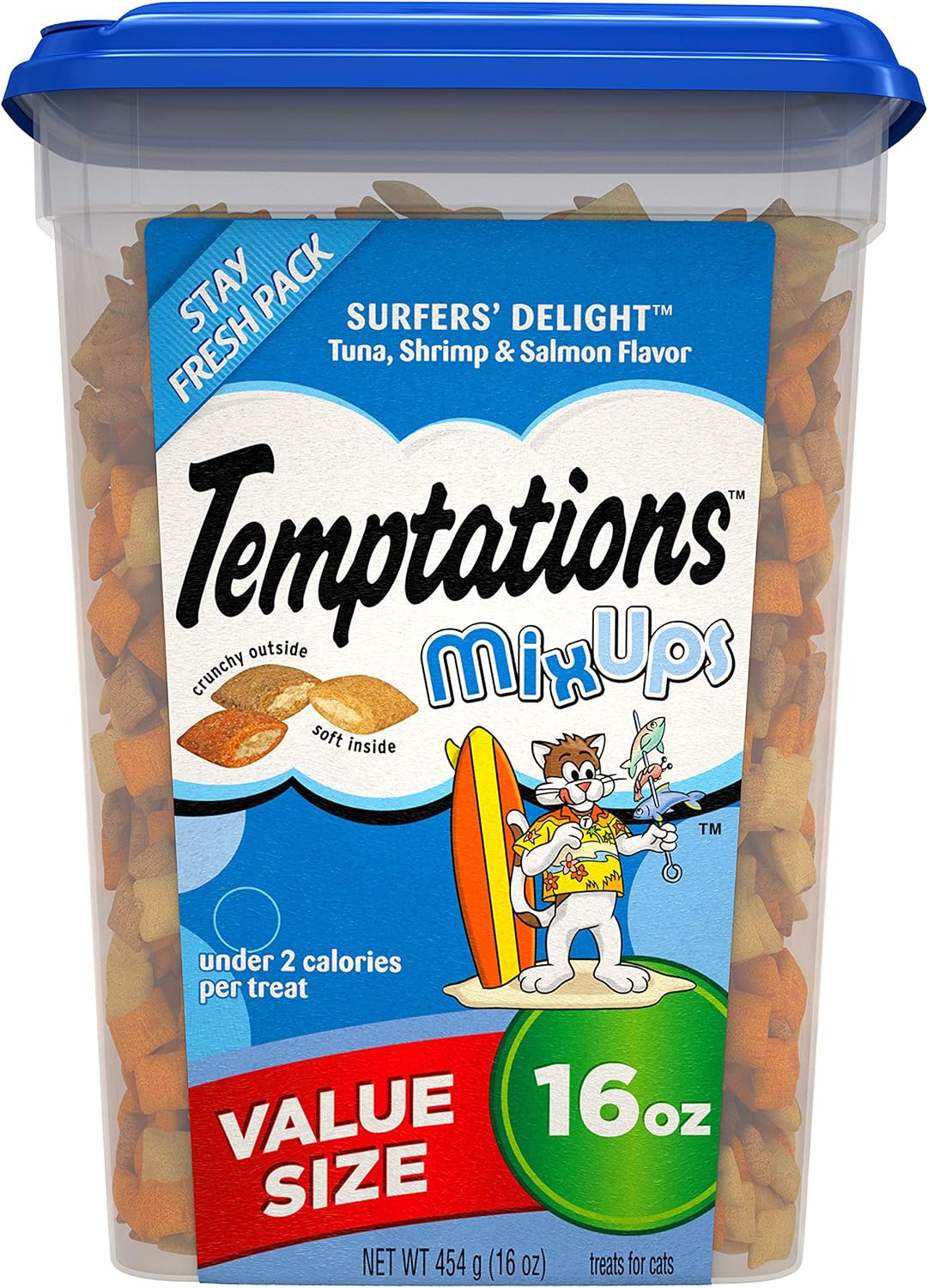 TEMPTATIONS MixUps Treats for Cats SURFER'S DELIGHT Flavor 16 Ounces