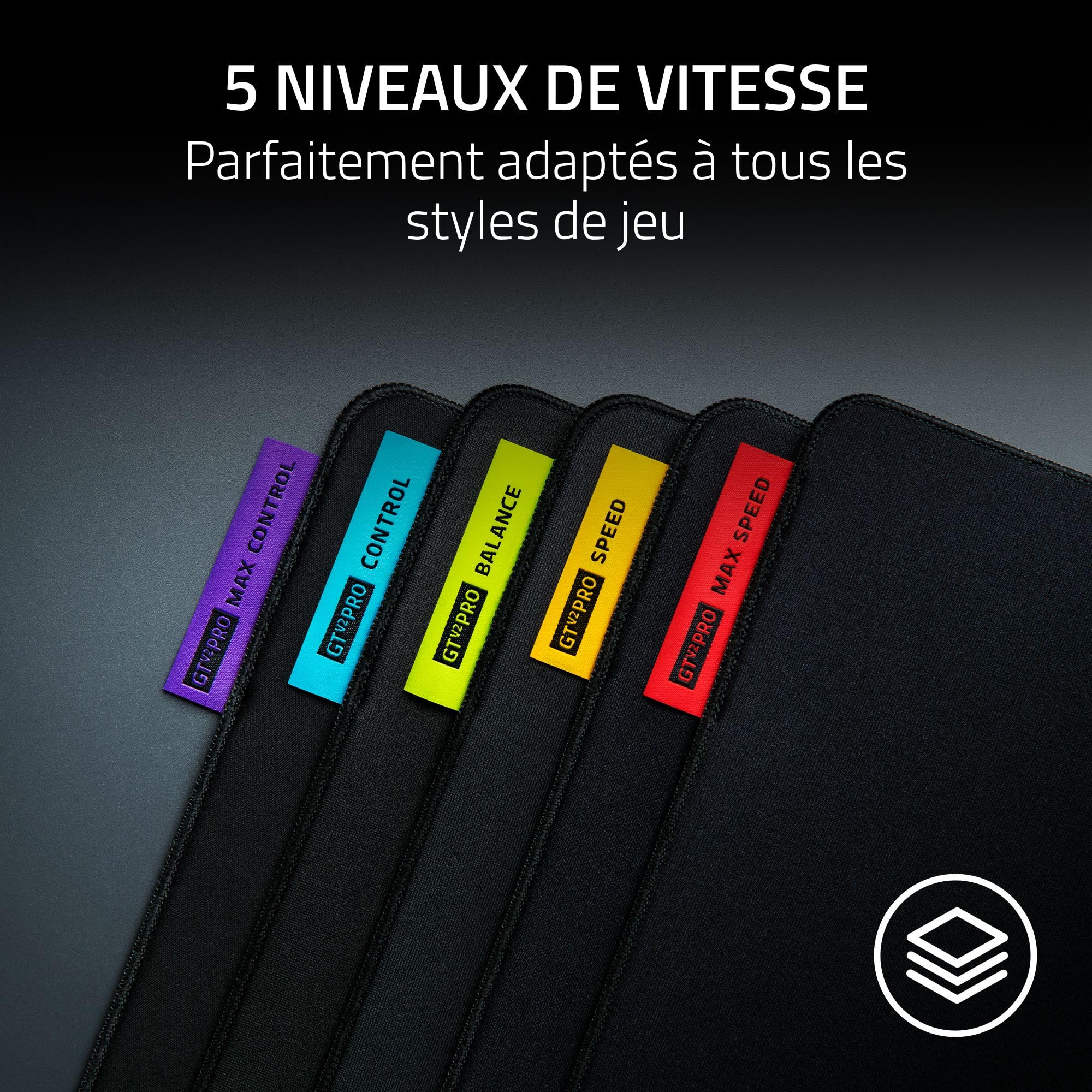 Razer Gigantus V2 Pro L - Max Control - Tapis de Souris Gaming Esports Souple pour rapidité et contrôle - Mousse propriétaire GlideCore - Optimisé capteurs optiques - 500mm x 480mm | Max Control