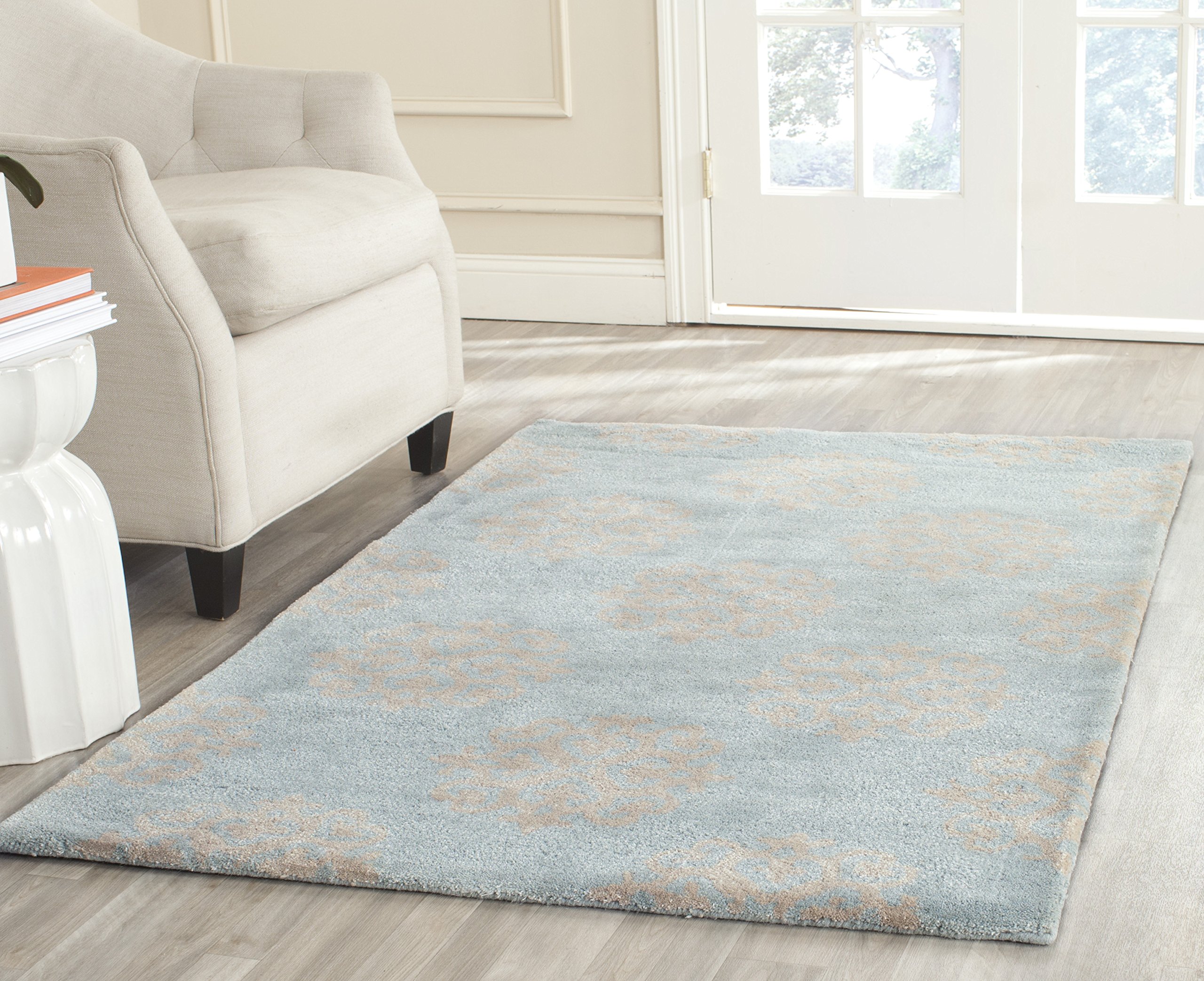 Tapis contemporain SAFAVIEH turquoise jaune facile à nettoyer pour salon