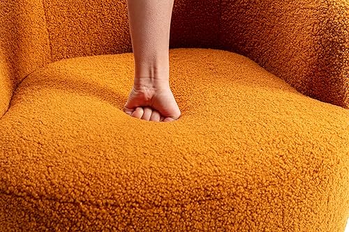 Miniatura 9 de i-POOK Silla giratoria de barril de acento, silla redonda giratoria de 360 grados, moderna silla de ocio con brazo para dormitorio, sala de estar,