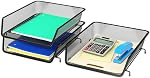 Simple Houseware Stackable Desk File Document Letter Tray Organizer, 3 Packs, Black