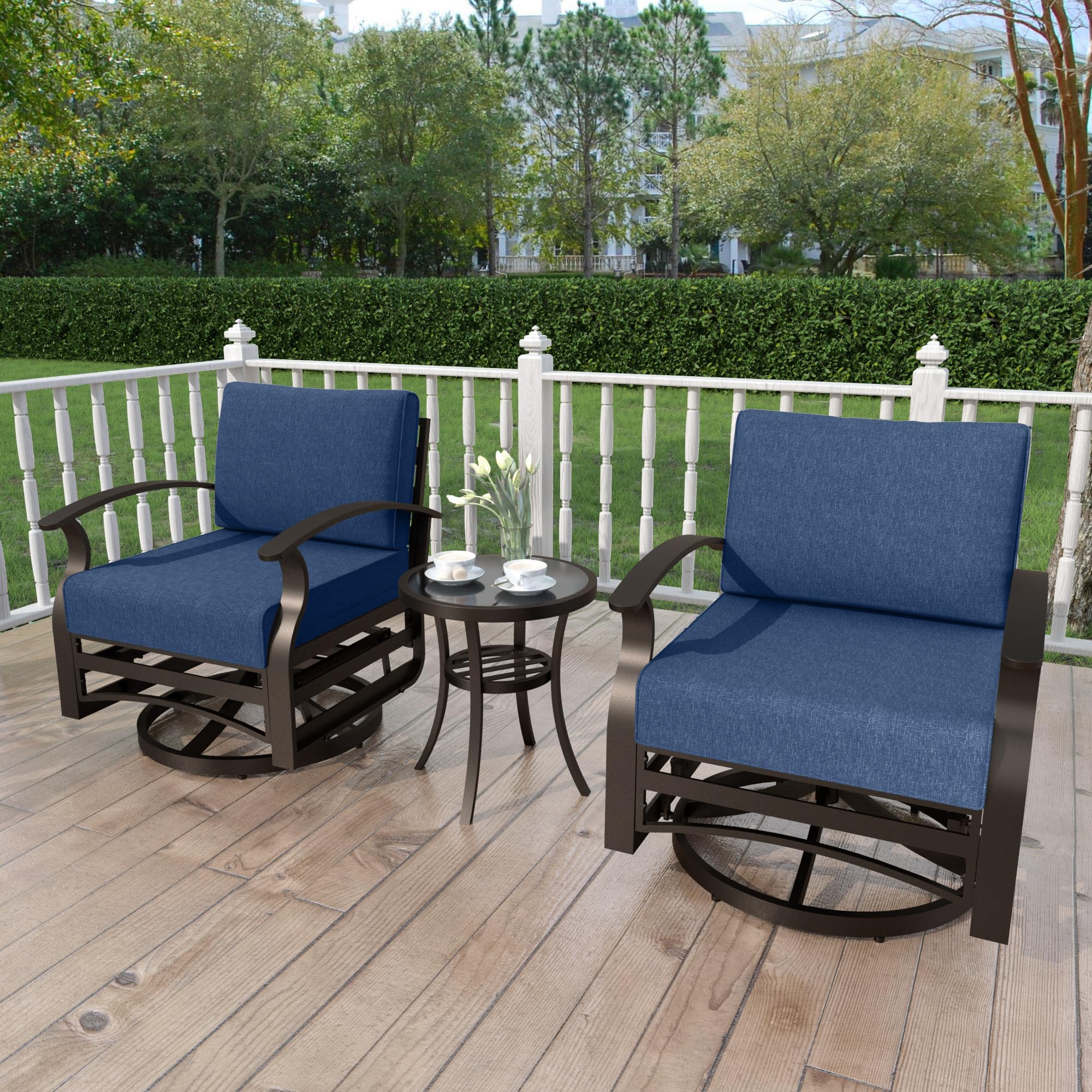 Outdoor Swivel Rocker Glider Rattan Wicker Patio Chairs Kurapika