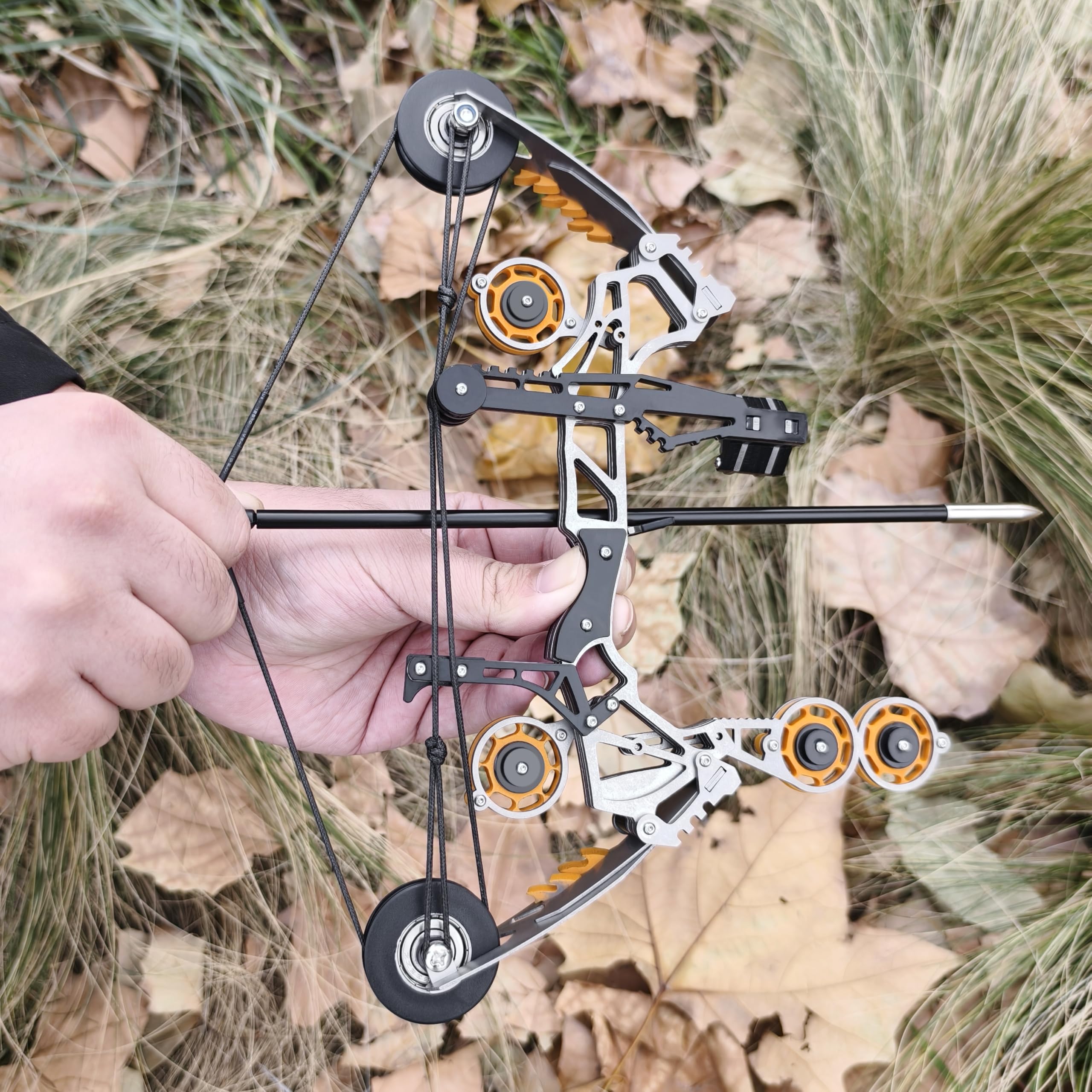 10-15lb Mini arco e frecce set Arco composto e frecce set per il tiro al bersaglio e i giochi Arco tascabile Adolescenti Tiro con l'arco Giochi per Interni