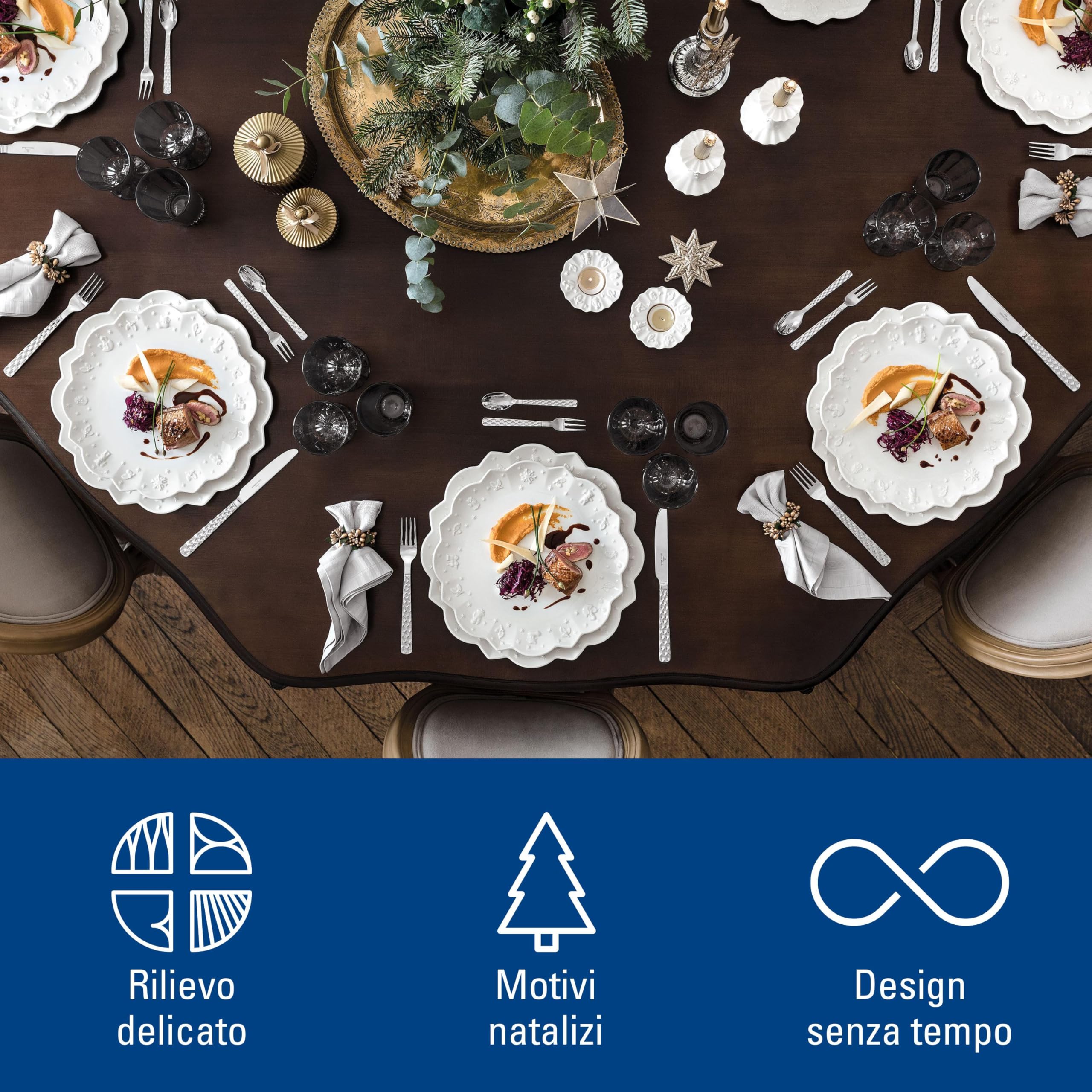 Villeroy & Boch, Toy's Delight Royal Classic Piatto Da Dessert/ Colazione Bianco, Lavabile In Lavastoviglie, Adatto Per Microonde, Piatto Natale, Piatto Ceramica Natale, Porcellana Premium