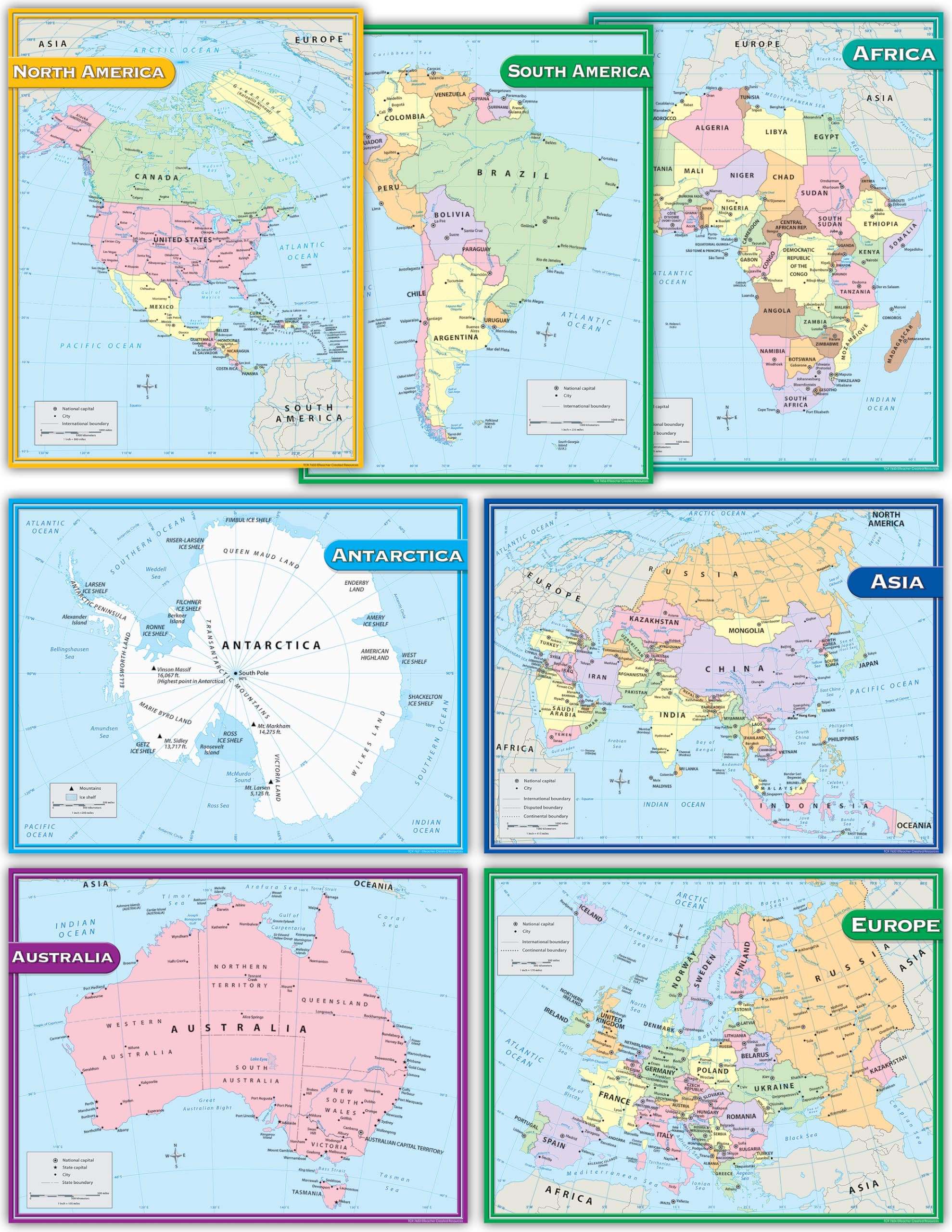 Teacher Created Resources Continents Set (9899)
