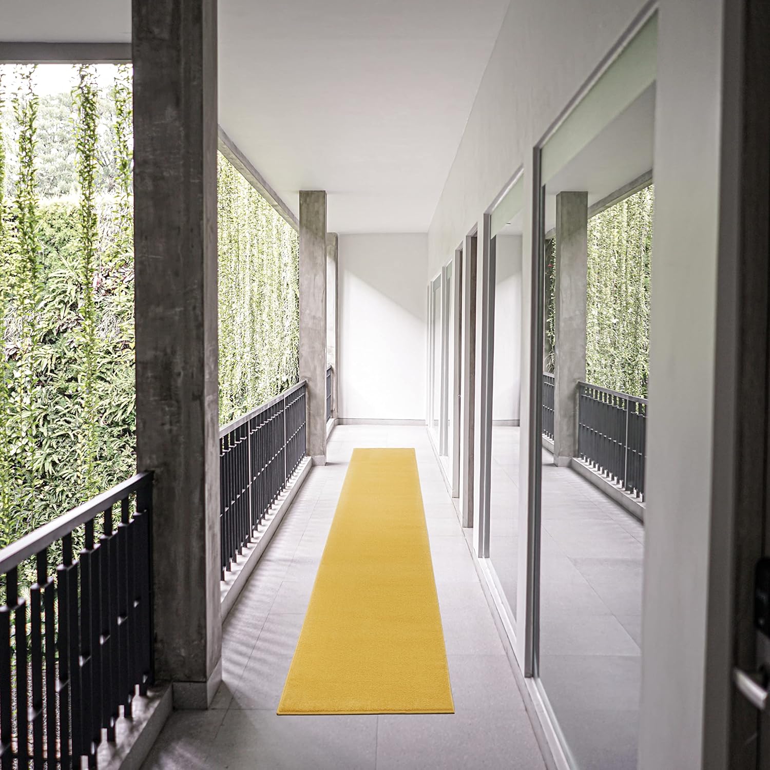 Nourison Home Essentials Solid Indoor/Outdoor Yellow 2'2" x 14 Area Rug, Easy Cleaning, Non Shedding, Bed Room, Living Room, Dining Room, Deck, Patio, Backyard (2x14)