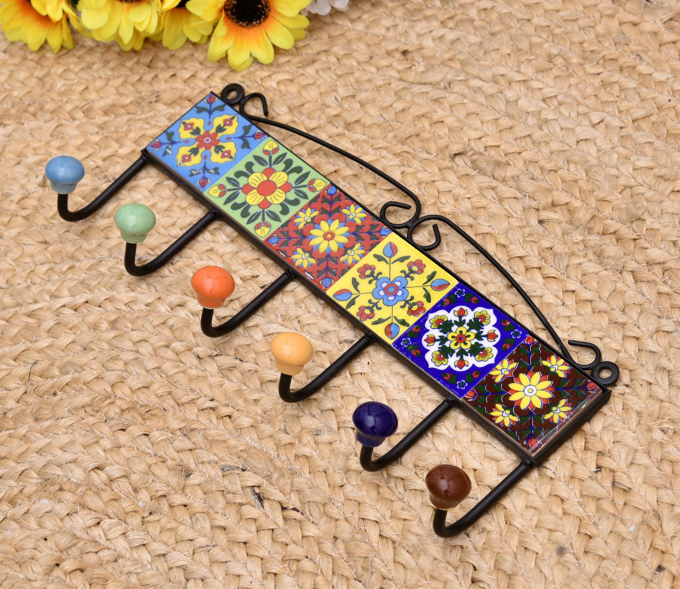 Home CART Jaipur Blue Pottery Designer Cloth Hanger (1)-image-0