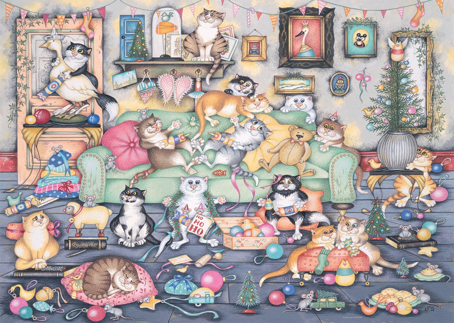 Amazon.com: Ravensburger Crazy Cats Vintage No. 16 Christmas
