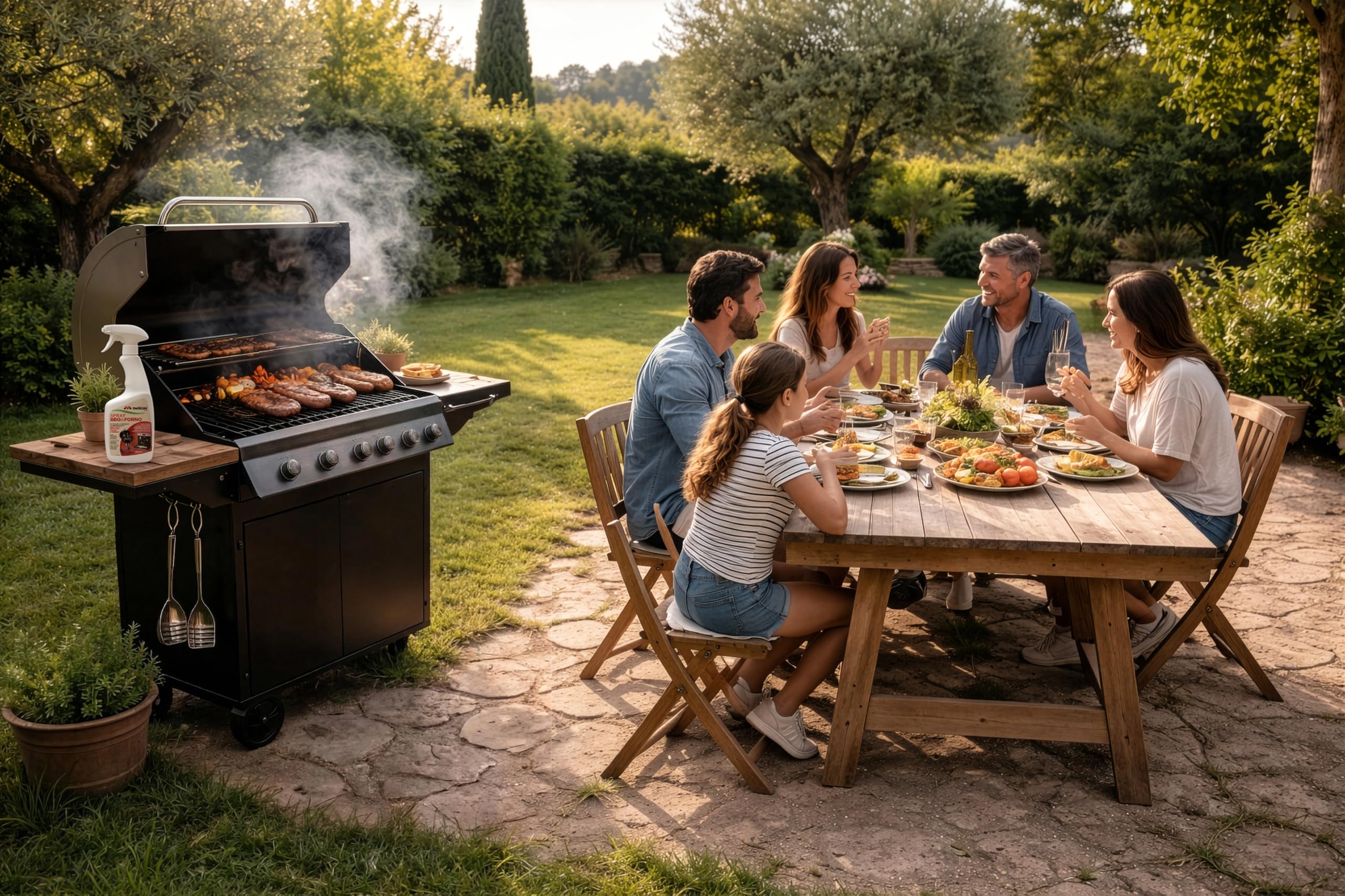 Meliconi Spray Forno e BBQ 500 ml, Detergente Sgrassante Schiumogeno ad Alta Aderenza, Rimuove Sporco Carbonizzato anche a Freddo, Made in Italy, Flacone con 50% Plastica Riciclata