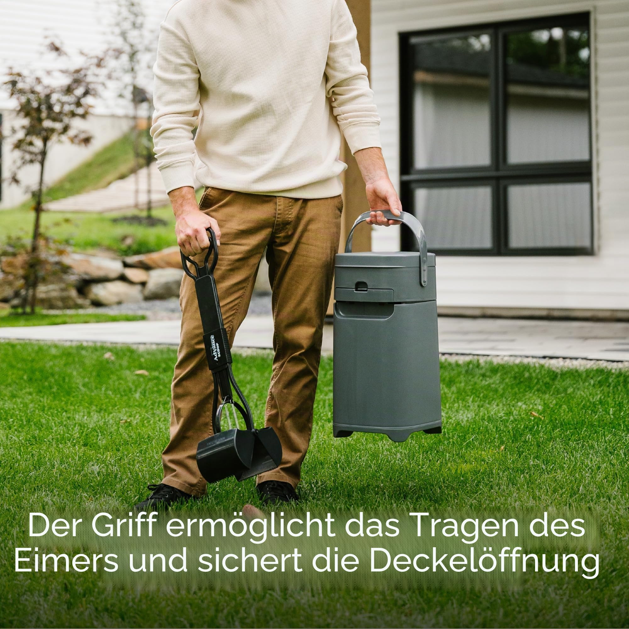 Pet Genie Eimer | Hundekot-Entsorgungssystem zur Geruchskontrolle | inkl. 1 quadratischem Nachfüllbeutel