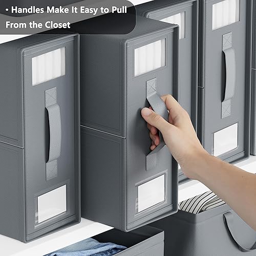 Miniatura 3 de SheetCube - Organizador de sábanas y almacenamiento, paquete de 6, organizador plegable de lino con ventana y etiqueta, contenedor de caja de