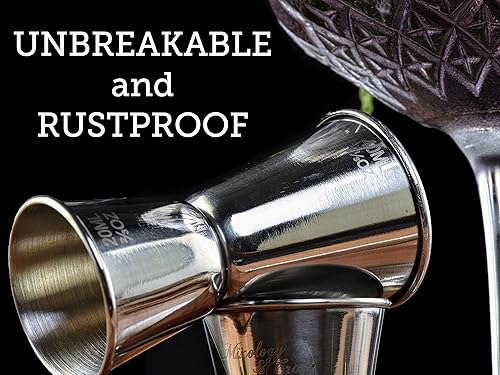 Miniatura 4 de Juego de jigger de barra para camareros  Herramienta de medición de doble jiggers  2 jigger de cóctel de acero inoxidable con capacidad para  oz a 1