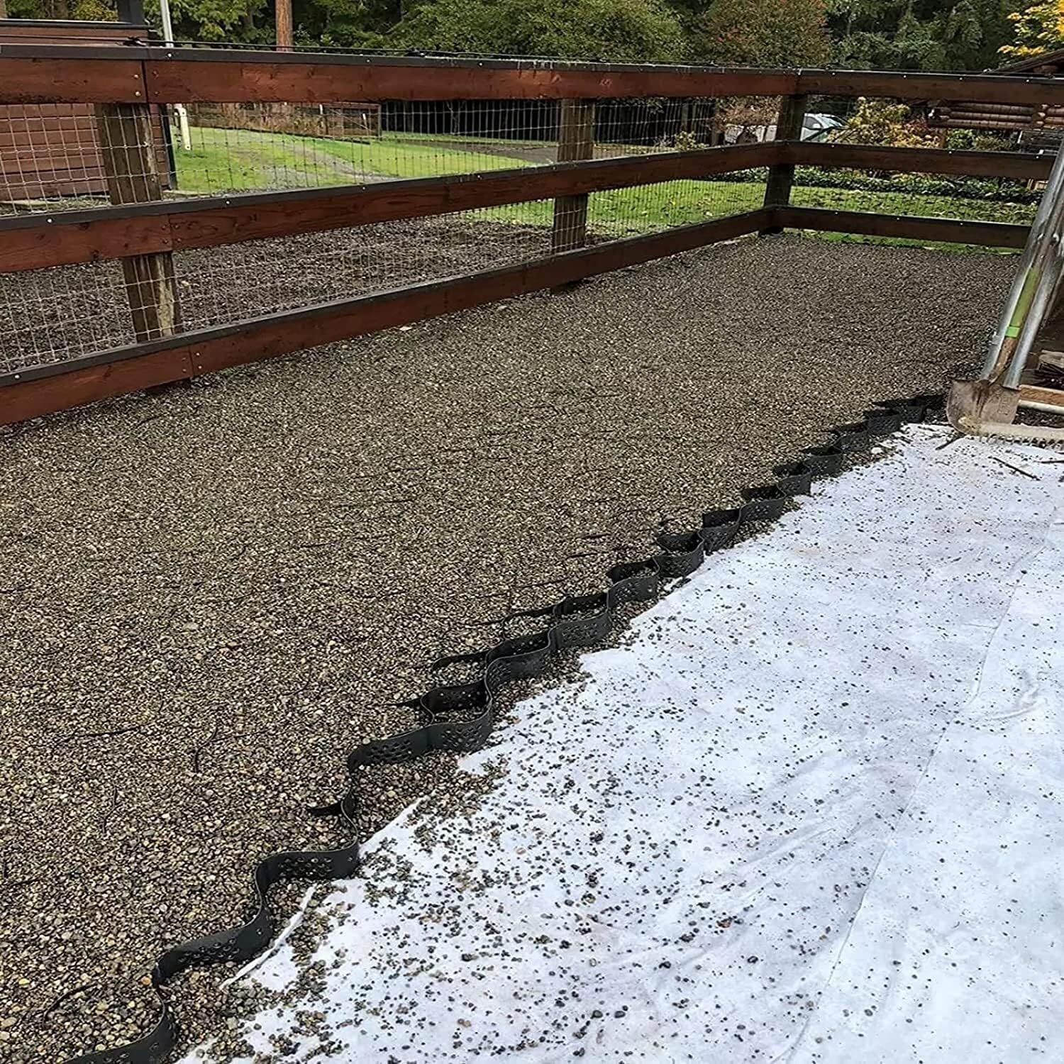 Géogrille de gravier 10x6m pour allées de jardin et stationnements extérieurs