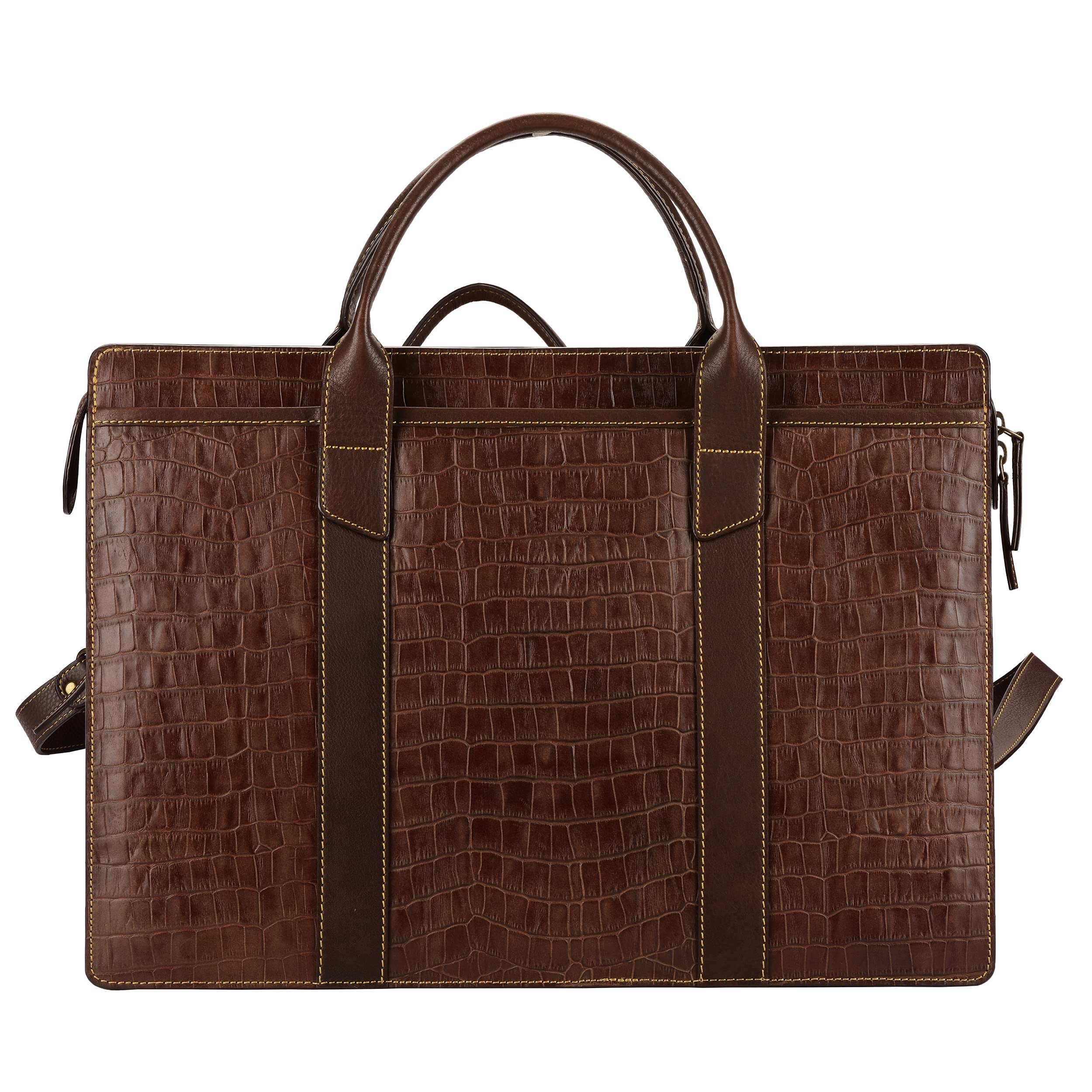 MANDAVA Genuine Leather Laptop Messenger Office Handbag for Men's