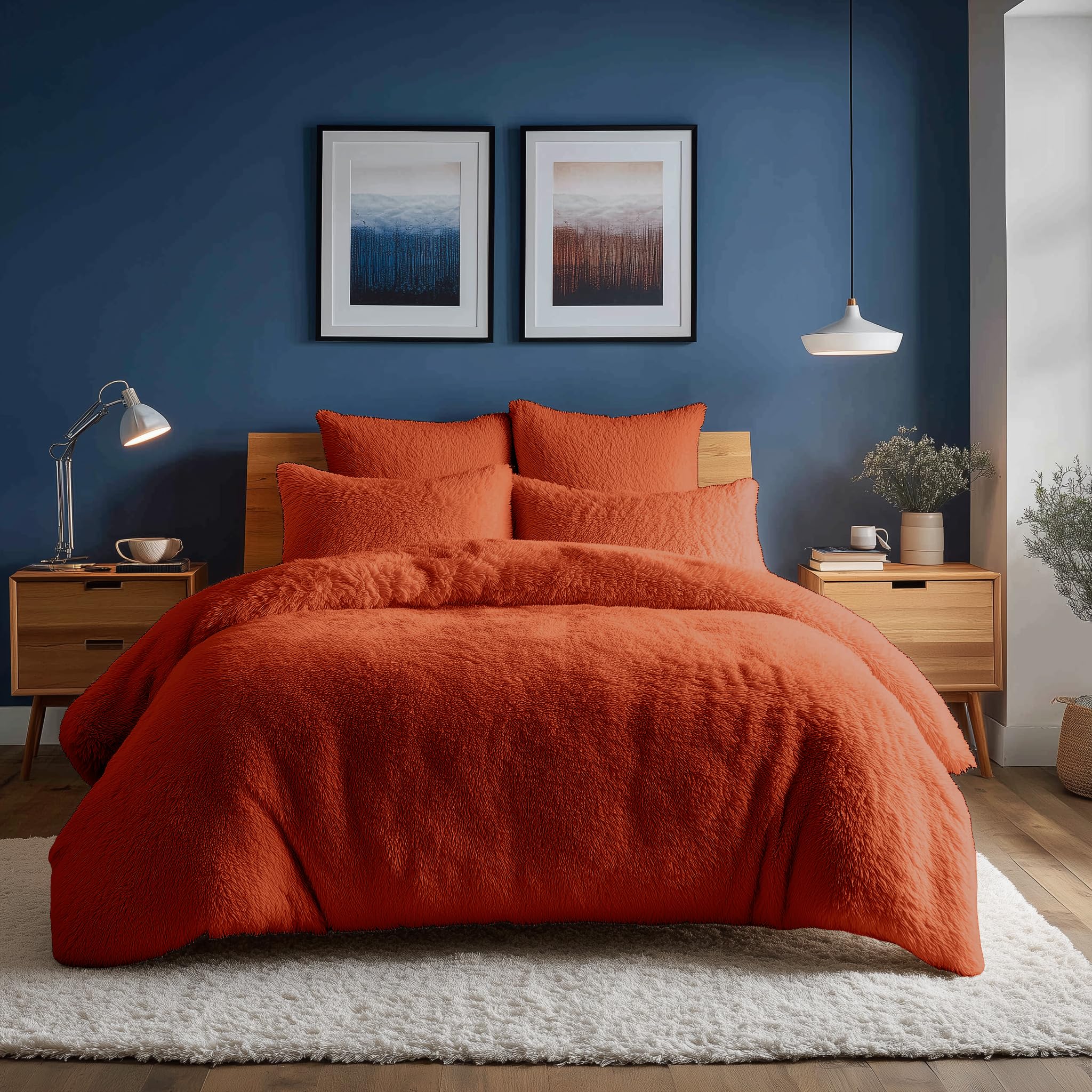 Home Sweet Home UK Fluffy Soft Touch Super King Teddy Bear Bedding Set Duvet Cover & Pillowcases- Cozy & Warm Teddy Fleece Duvet Cover Set - Thermal Teddy Fleece Bedding Sets – Machine Washable