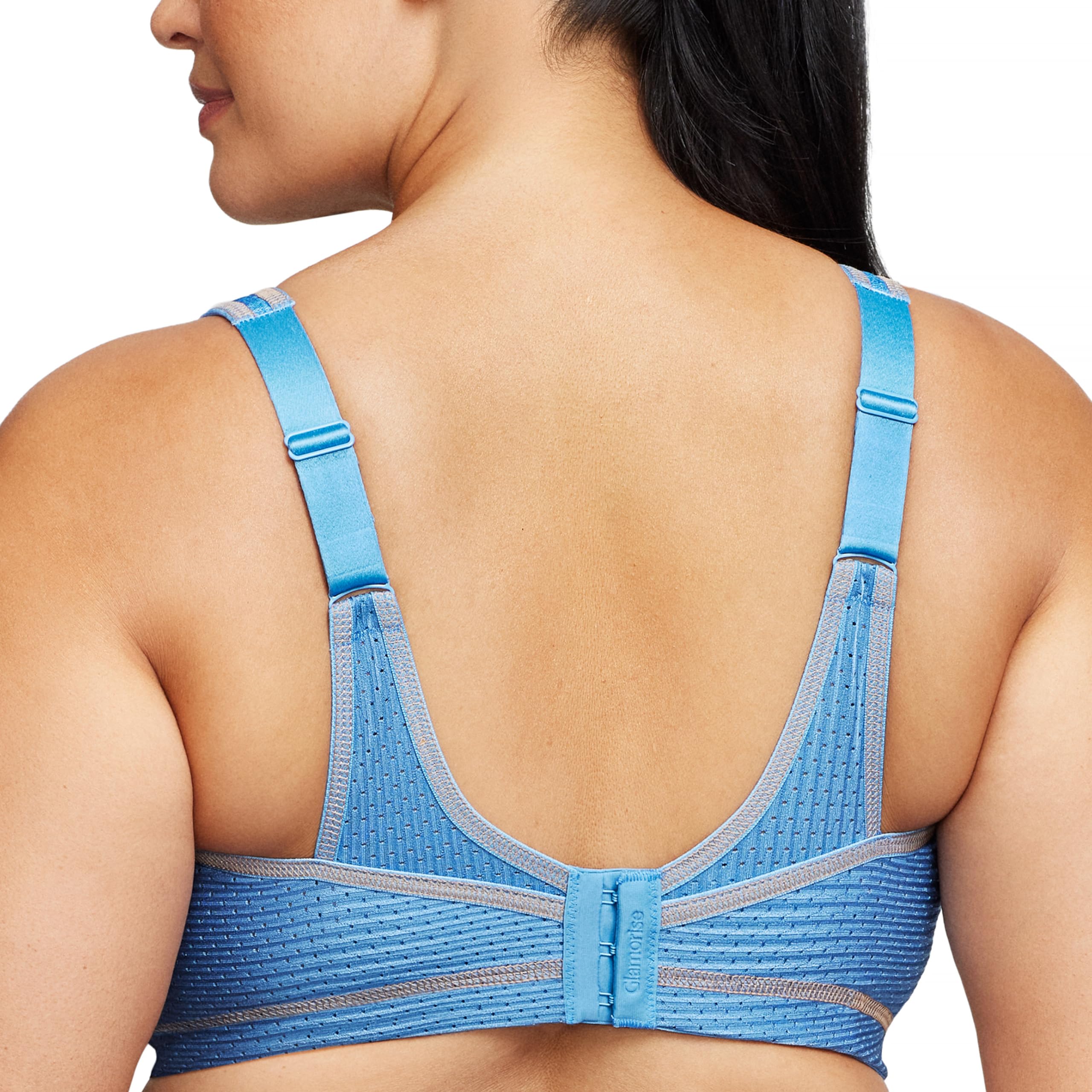 Biustonosz sportowy Elite z najlepszym trzymaniem bez fiszbin nr 1067, Jasny denim, 105D
