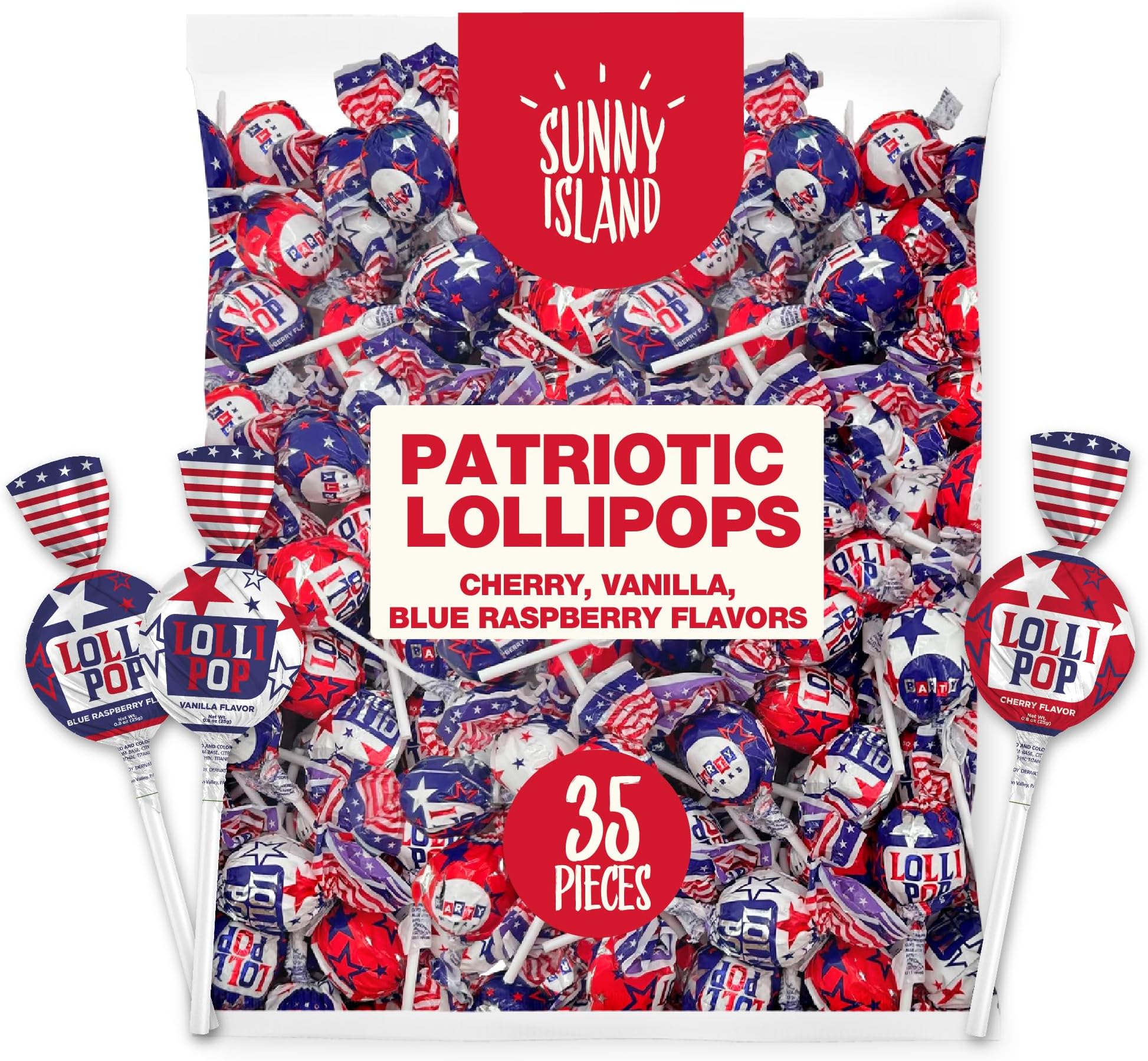 Amazon.com : Ring Pop 4th of July Bundle - 30 Red Cherry Lollipops + 30 ...