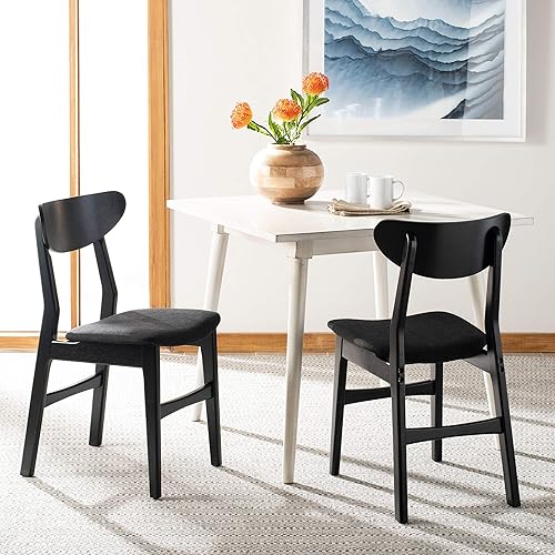 Miniatura 10 de Safavieh Home Lucca - Silla de comedor con cojín retro negro y negro, juego de 2, madera