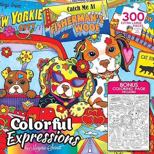 Miniatura 4 de Colorful Expressions by Marjorie Sarnat - Rompecabezas de 300 piezas - Viaje por carretera