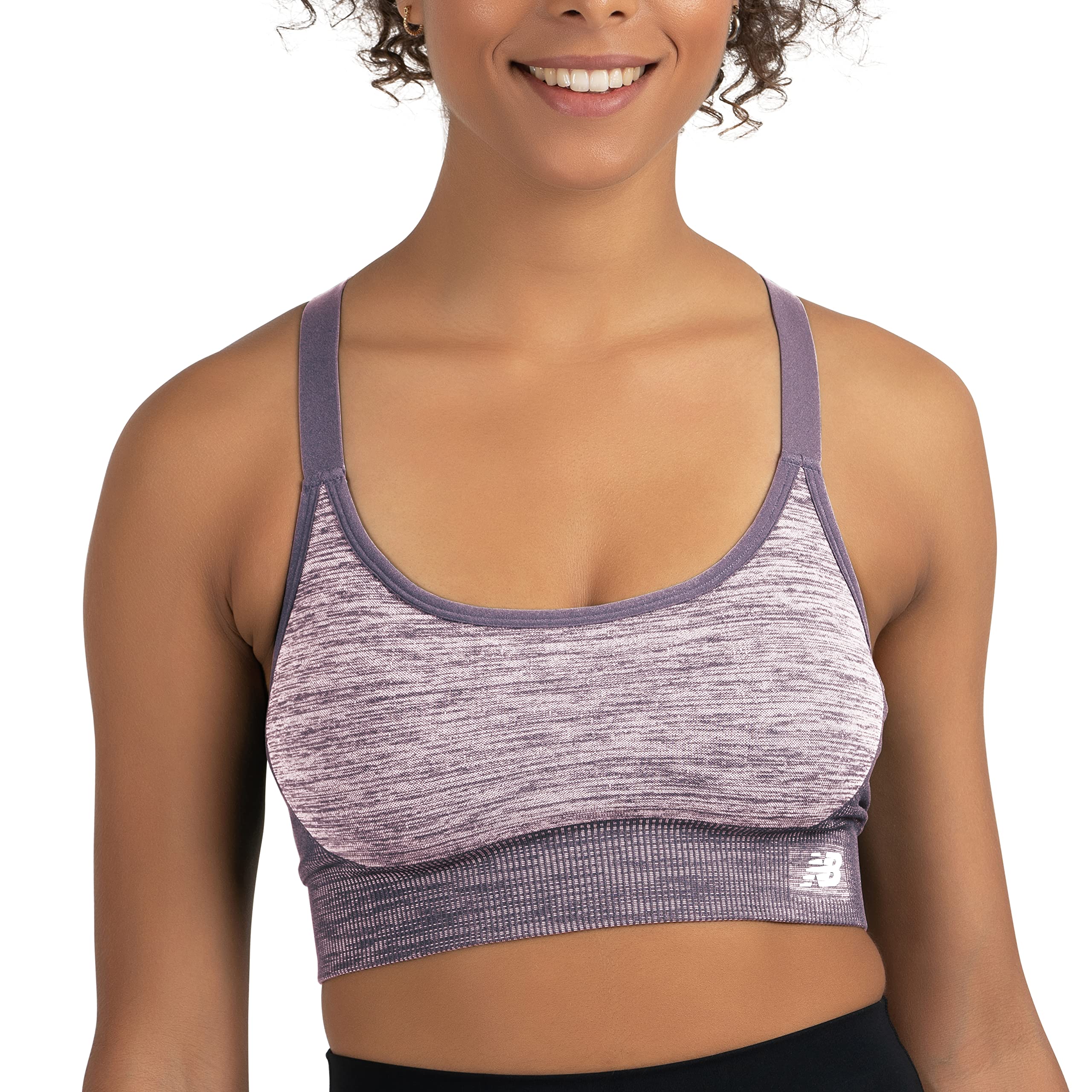 New Balance Women's Seamless Medium Impact Sports Bra, Workout Yoga Top