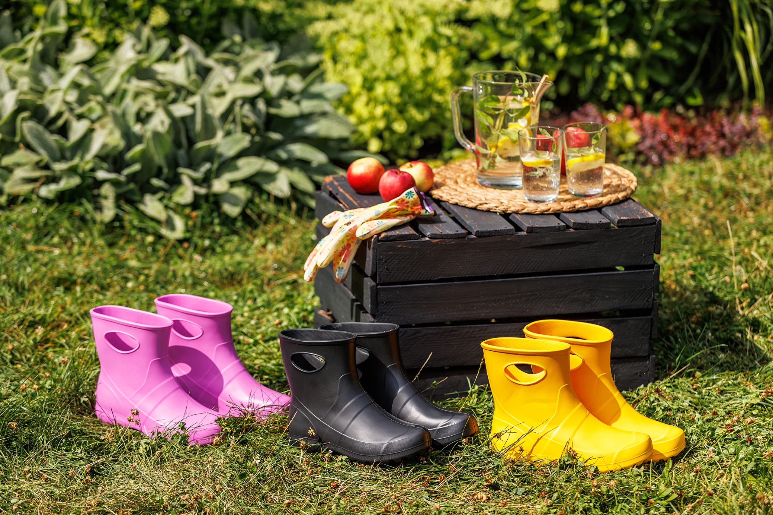 BeComfy Bottes de Pluie Bottines de Jardin EVA Unisex Femmes Hommes 36-47 EU