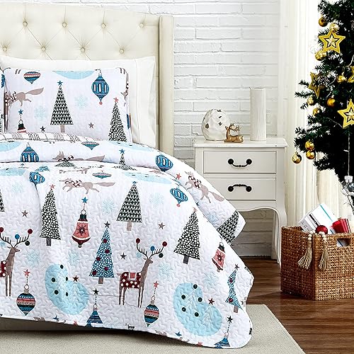 Miniatura 5 de Southshore Fine Living, Inc., Juego de ropa de cama suave de 2 piezas con fundas acolchadas, diseño de bosque navideño, tamaño individualindividual