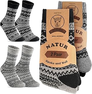 Sponsored You’re seeing this ad based on the product’s relevance to your search query.Learn more about this advertisement FORVEVO 4 Pairs of Alpaca Socks Men Women Warm Wool Socks Soft Winter Socks Knitted Socks Christmas Socks for Women