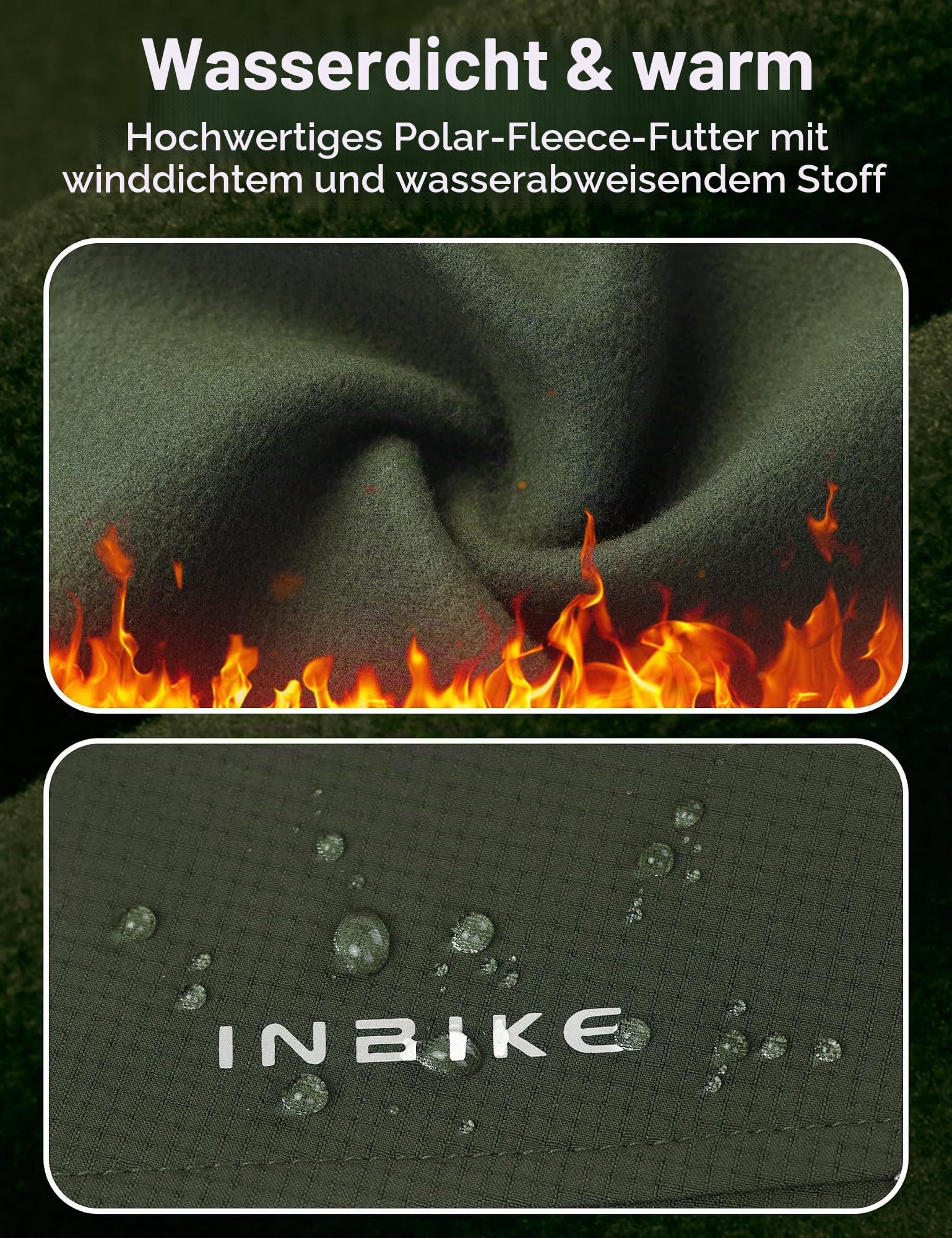 INBIKE Fahrradjacke Herren Winter Wasserdicht Winnddicht Warme Fleece Gefütterte Softshelljacke mit Kapuze Abnehmbar für Outdoor-Aktivitäten wie Radfahren Klettern Wandern ICM7105