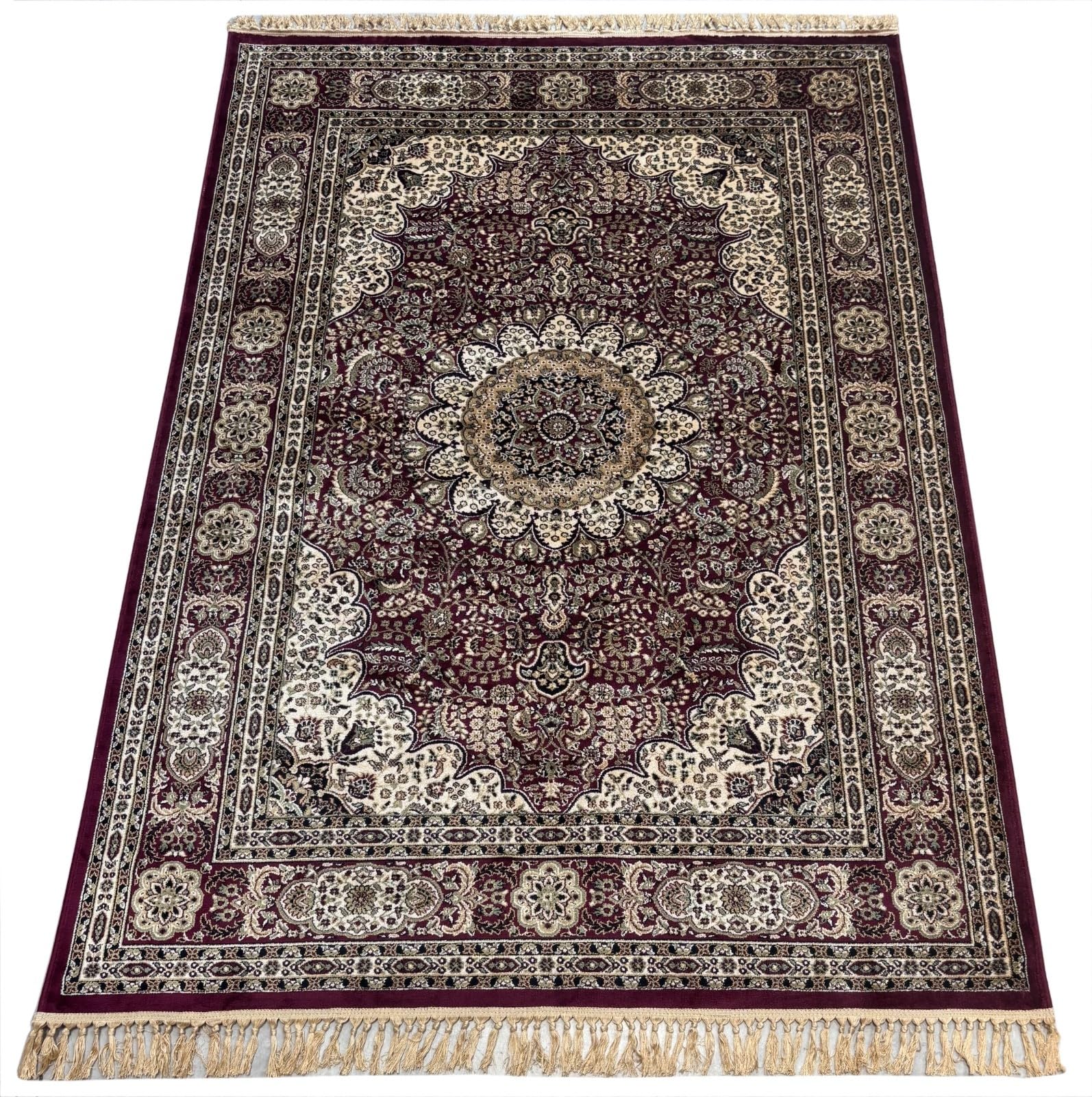 Kashmir Design - Tappeto orientale, 150 x 210 cm, in viscosa lucida, marrone, M38M