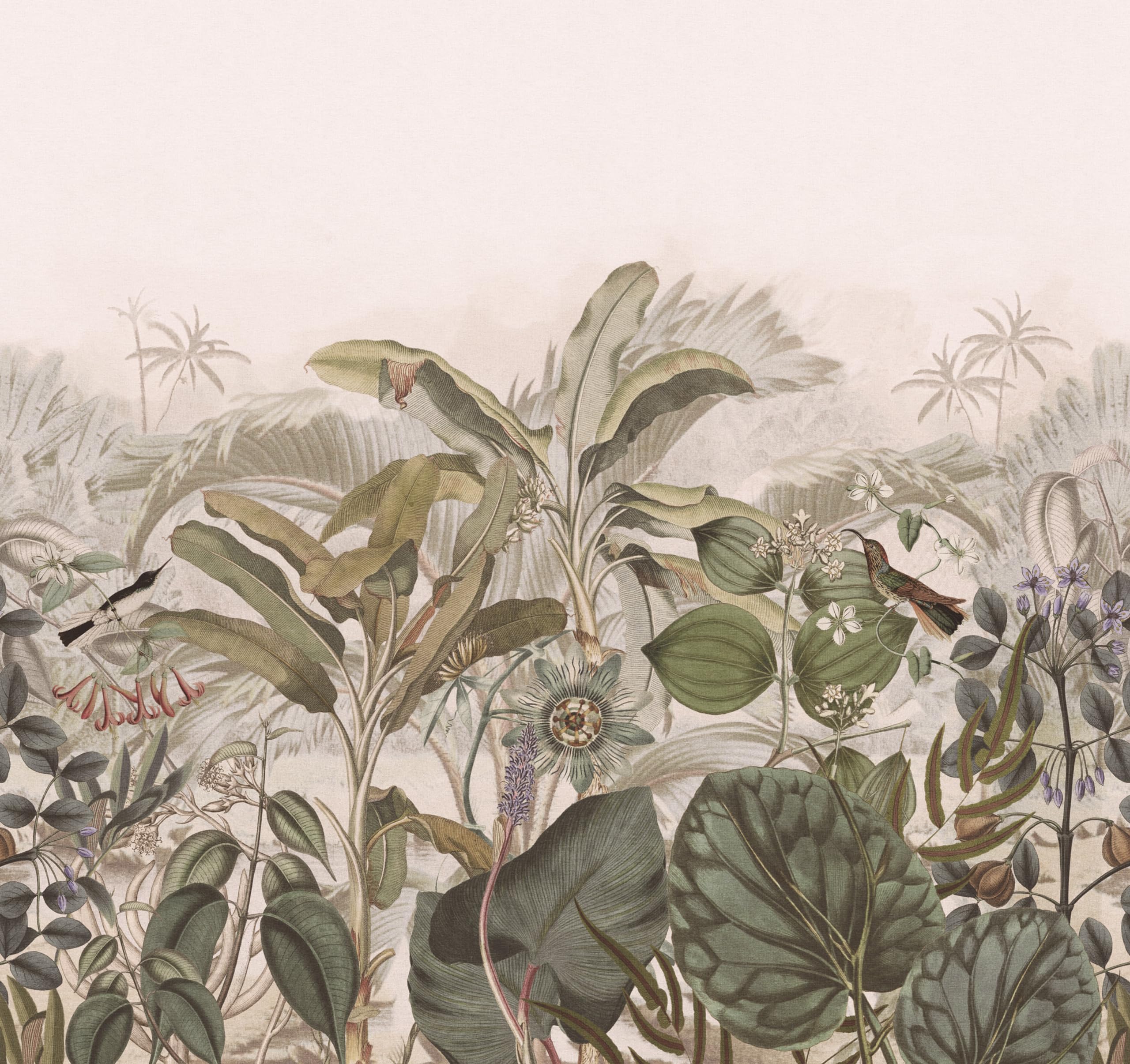 Papier peint photo non tissé nature pour un salon apaisant style jungle chic