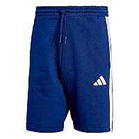 adidas Homme Essential Three Stripes Fleece Short, Dark Blue/White