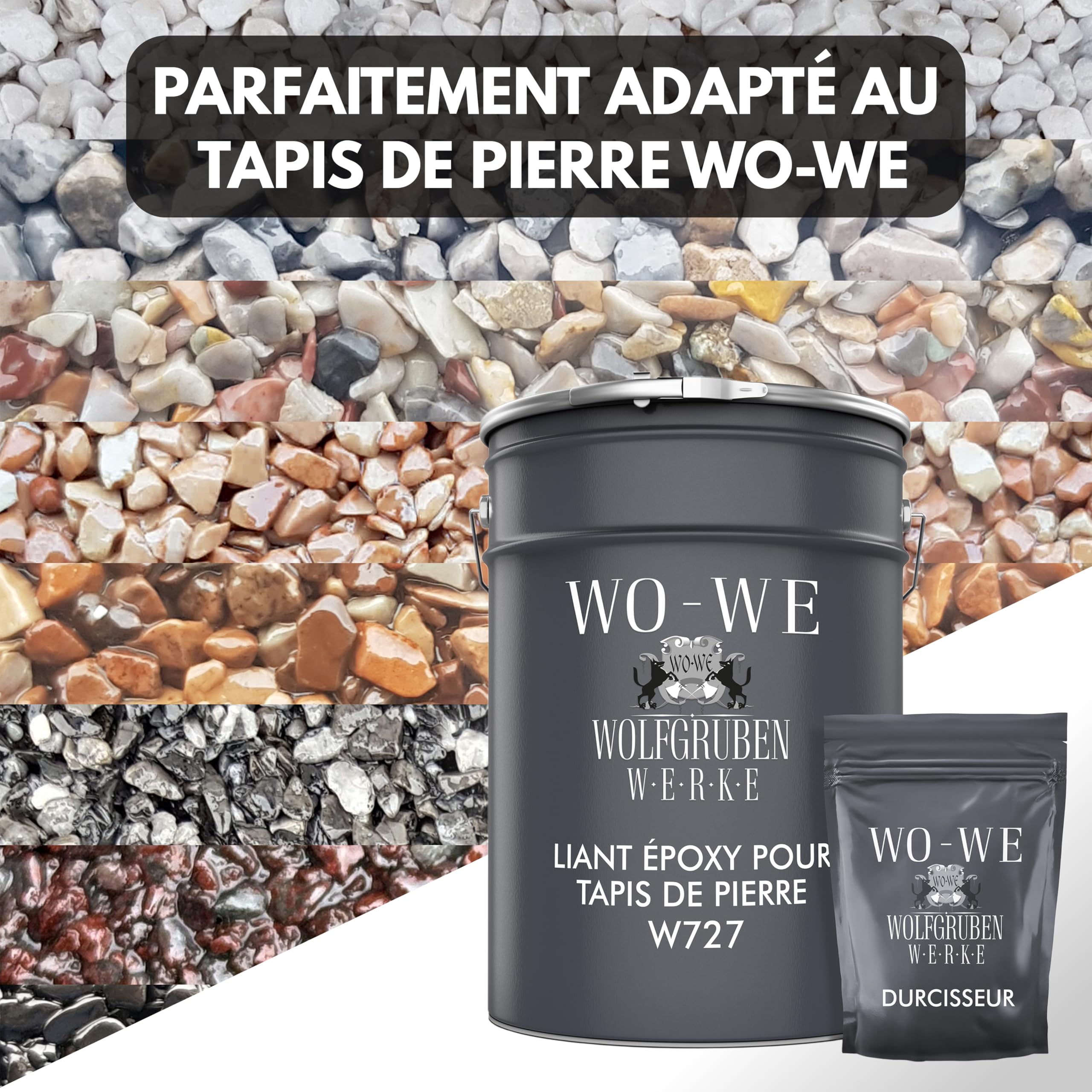 WO-WE Adhérent époxy pour tapis en pierre résistant aux UV W727 1,5kg