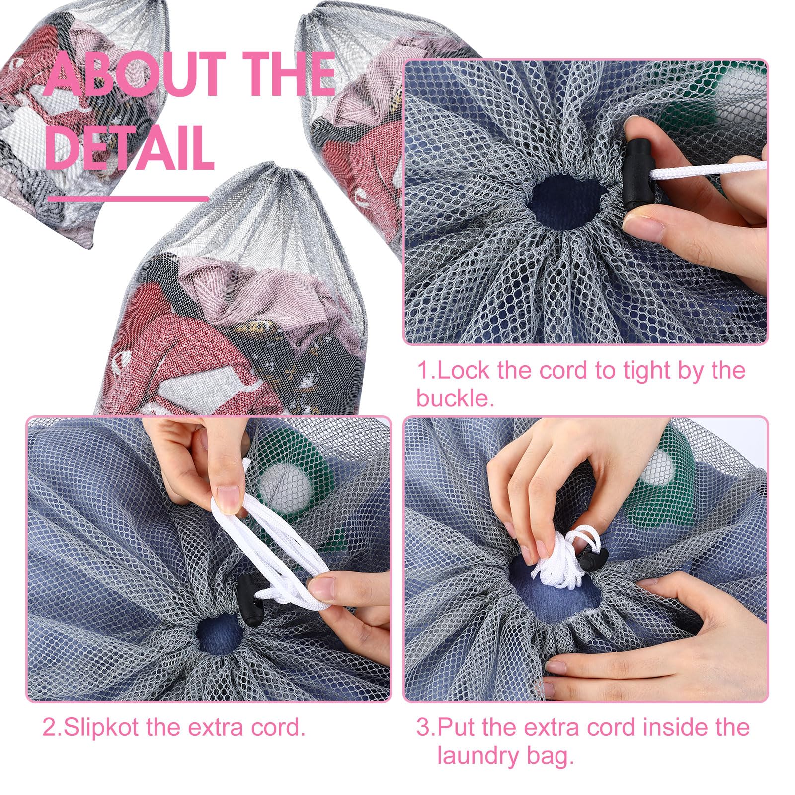 Berlune Paquete de 30 bolsas de malla grandes de 24 x 36 pulgadas para lavandería, bolsas de lavado, material de malla resistente cerrado con cordón, fábrica, universidad, dormitorio, viajes y
