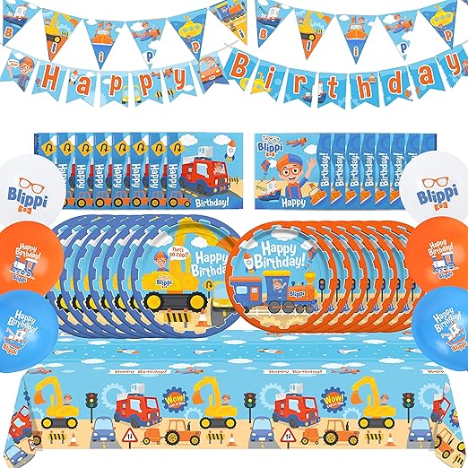 Treasures Gifted Blippi Birthday Party Supplies Serves 16