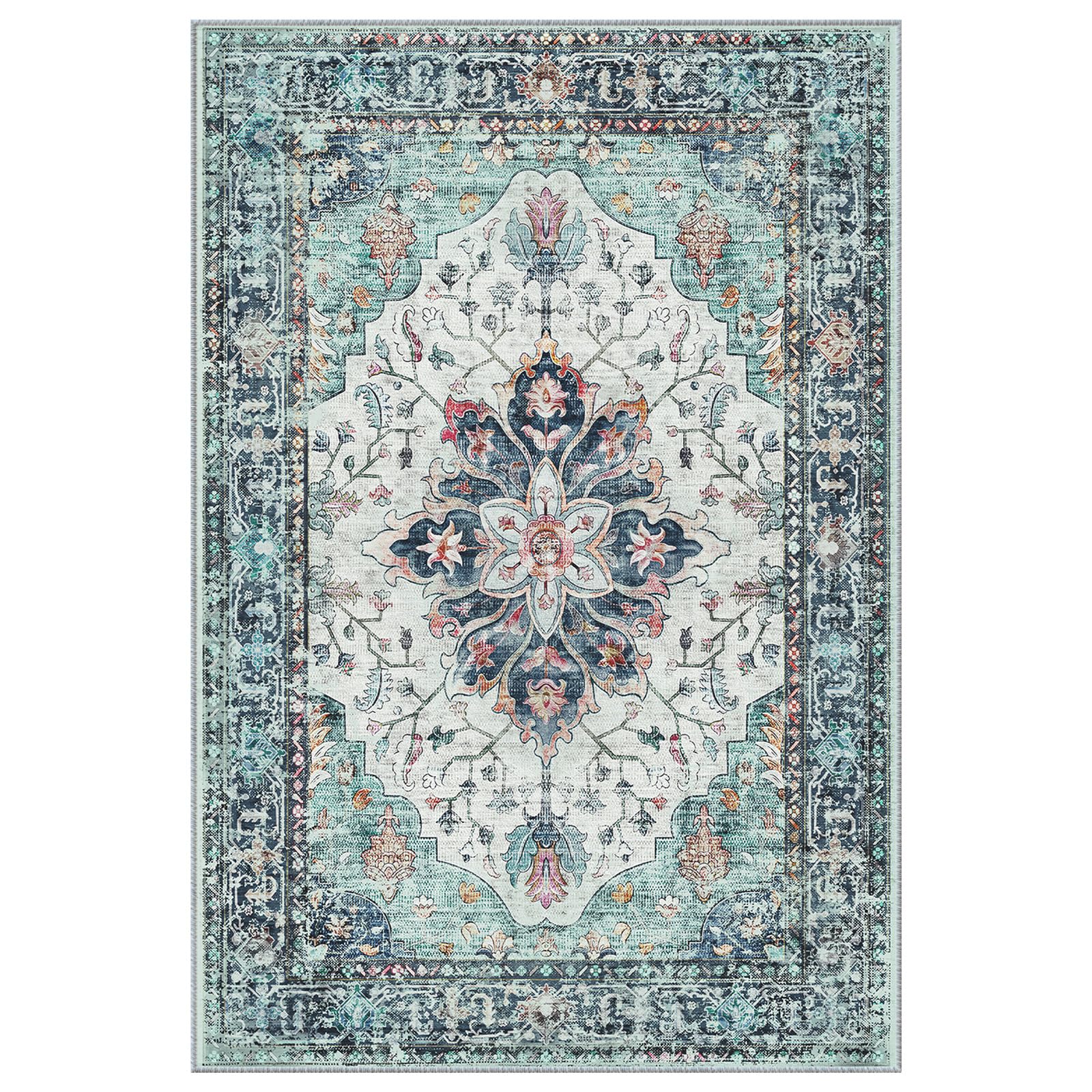 INOVADAY Rugs Living Room 60x180 cm Washable Rug Blue/Teal Green/Navy/Red — image 1