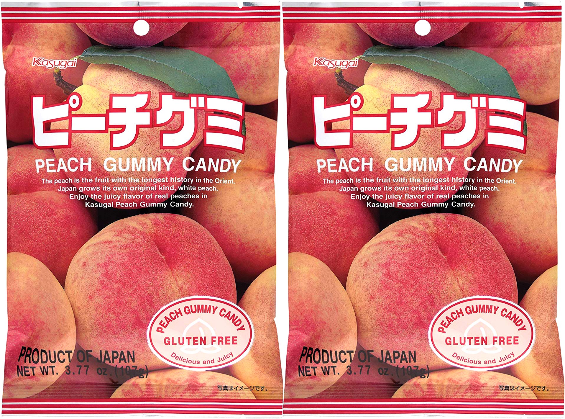 Amazon.com : Kasugai Peach Gummy Candy 3.77oz (2 Pack) : Grocery