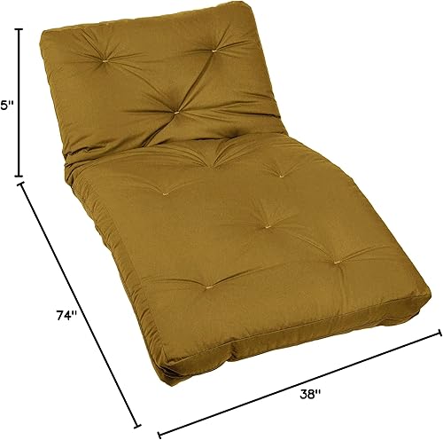 Miniatura 252 de Poly Solid - Colchón de futón completo, 8 pulgadas, color azul polvoriento Negro -,Azul,rosado (Blush Pink),Borgoña,Burnt orange,2-Burnt