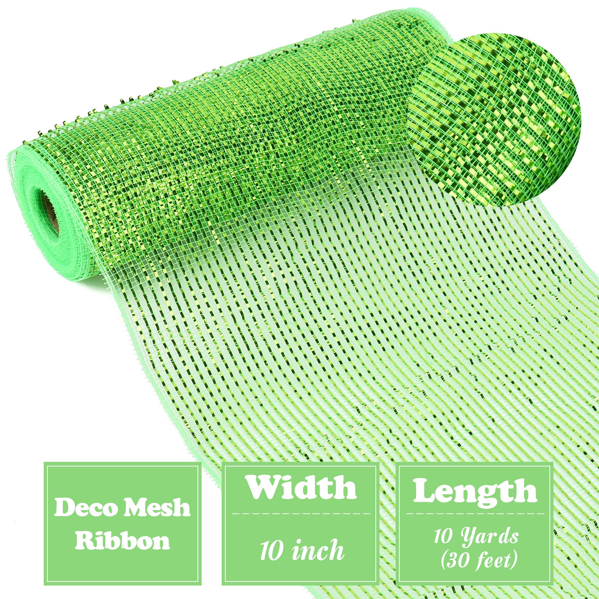 Amazon.com: HUIHUANG Lime Green Deco Mesh 10 inch Wide Deluxe