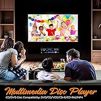 Vista 5 de Pyle Sistema amplificador de micrófono inalámbrico de 4 canales, receptor estéreo de audio para el hogar con reproductor de CD/DVD, micrófonos UHF