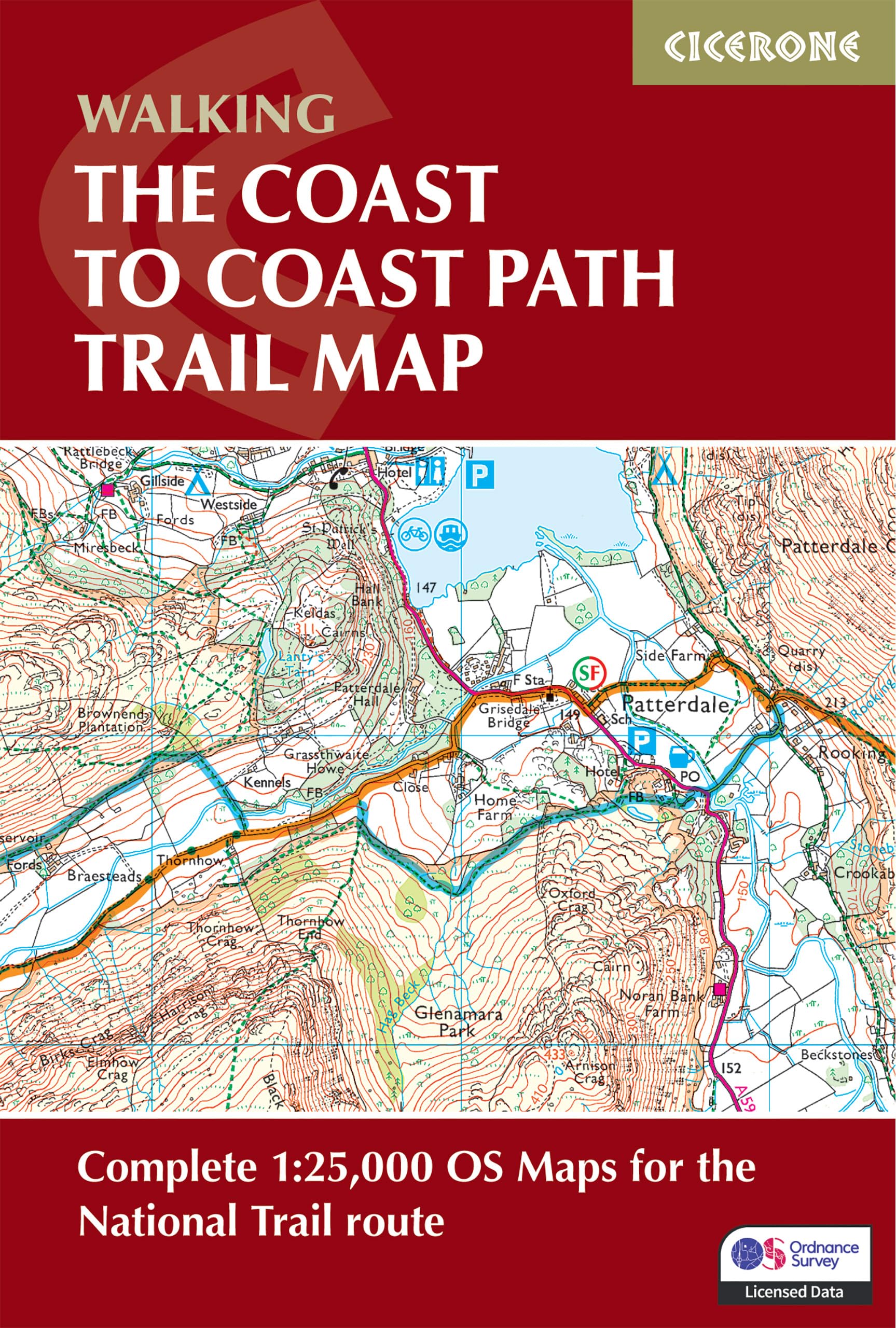 Walking the Coast to Coast Path Trail Map: Complete 1:25,000 OS trail map for the full National Trail