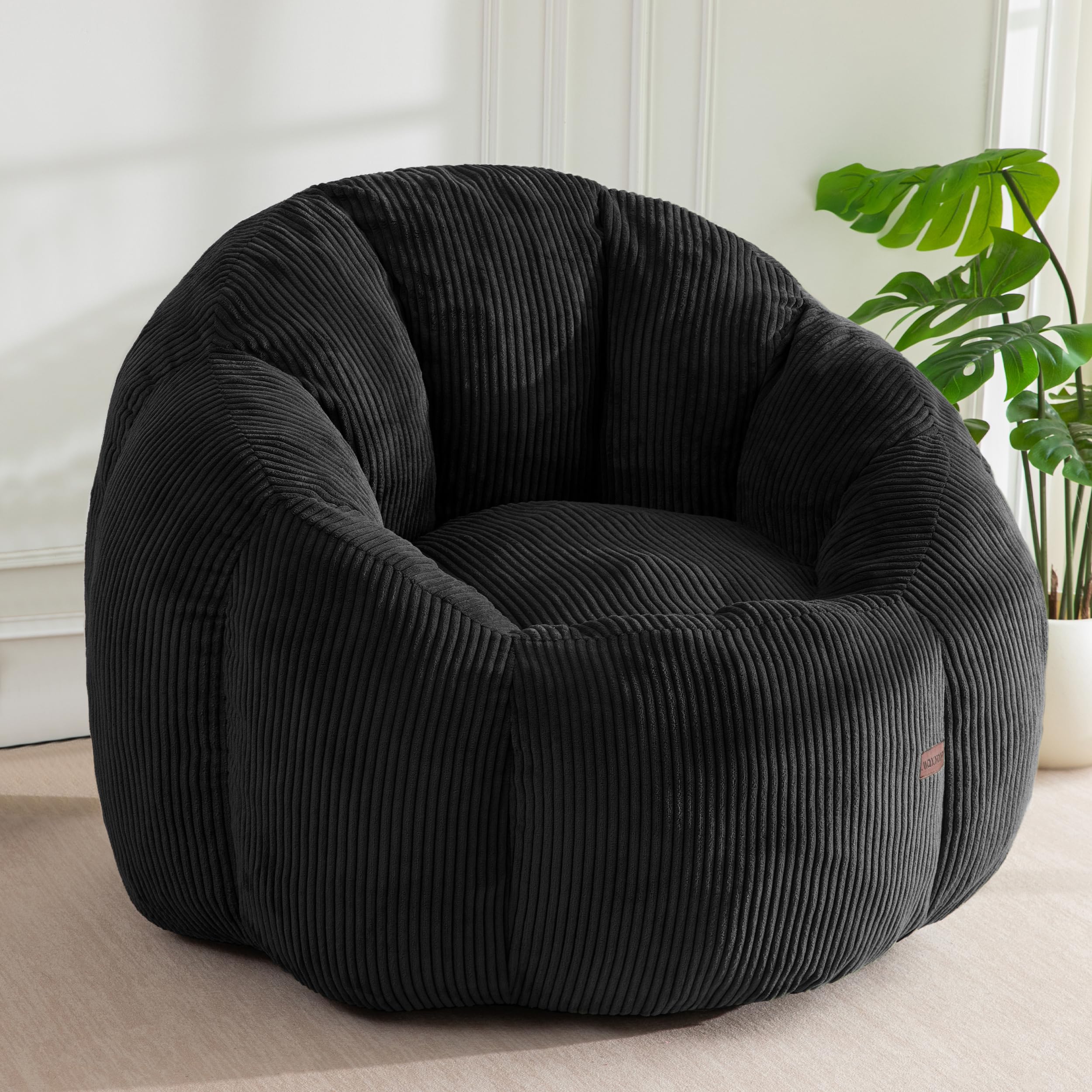 MAXYOYO Bean Bag Chair for Adults, Oversized Pumpkin-Shaped Boneless Chair
