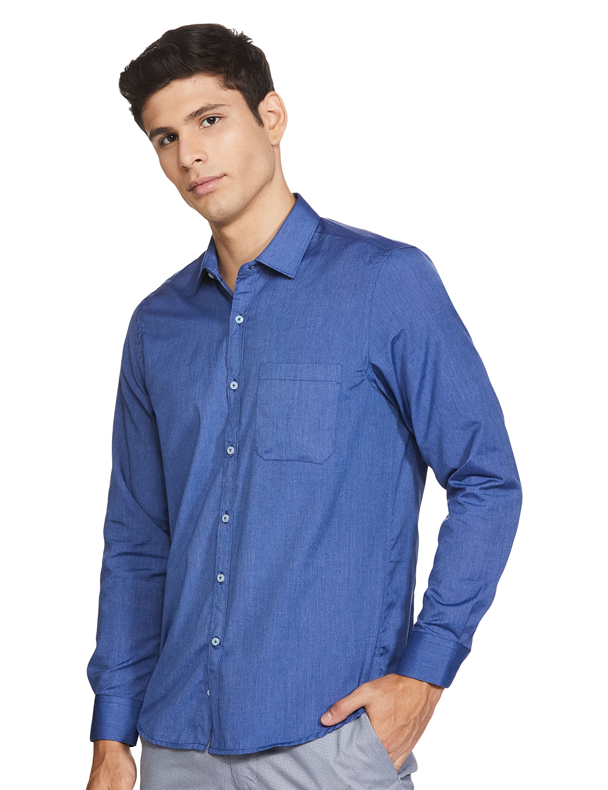 Max Men's Cotton Solid Regular Fit Formal Shirt