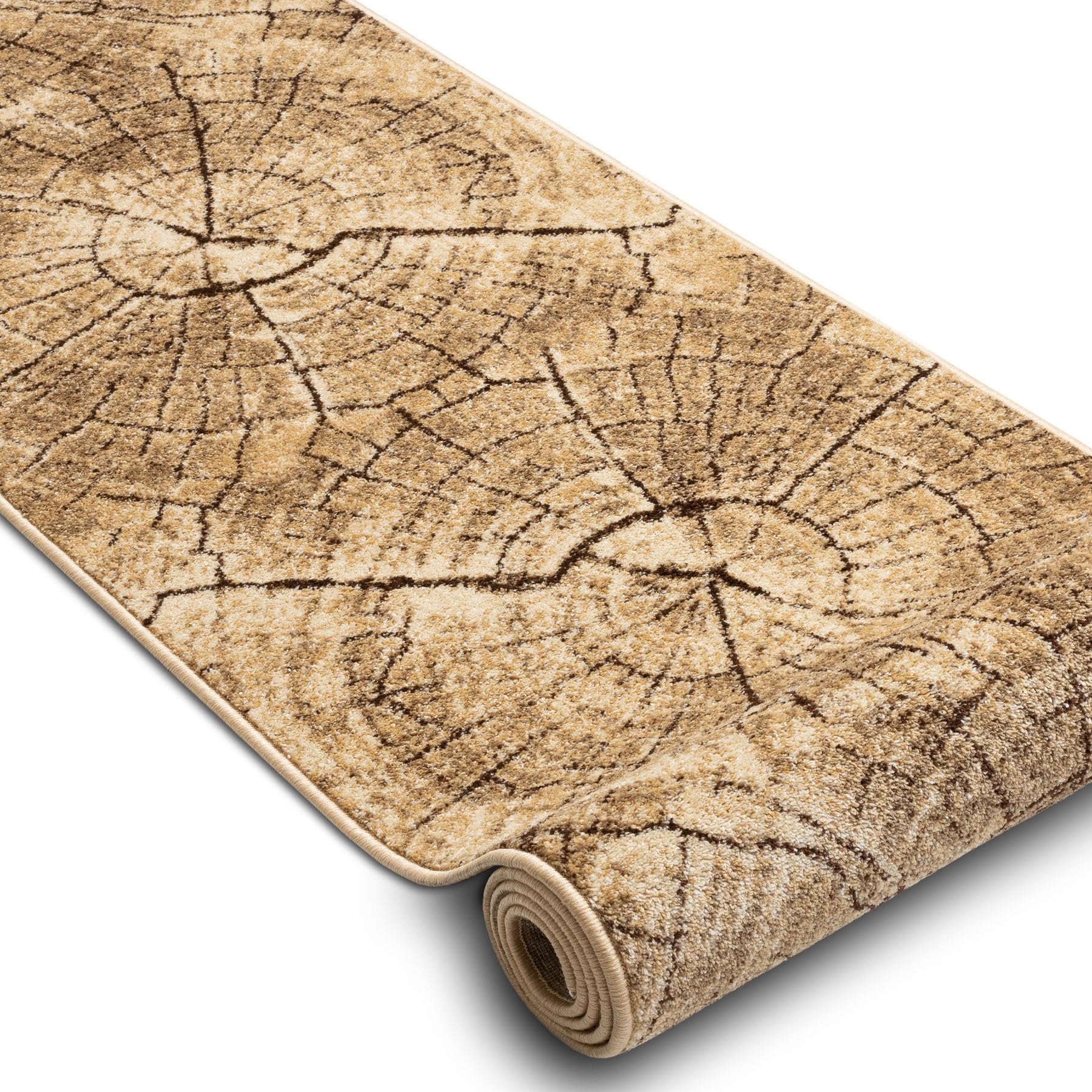 rugsx Läufer KARMEL Tronko Baum Holz, Flurteppich, Küchenteppich, Florteppich, modern, Diverse Größen, Nuss 80x210 cm