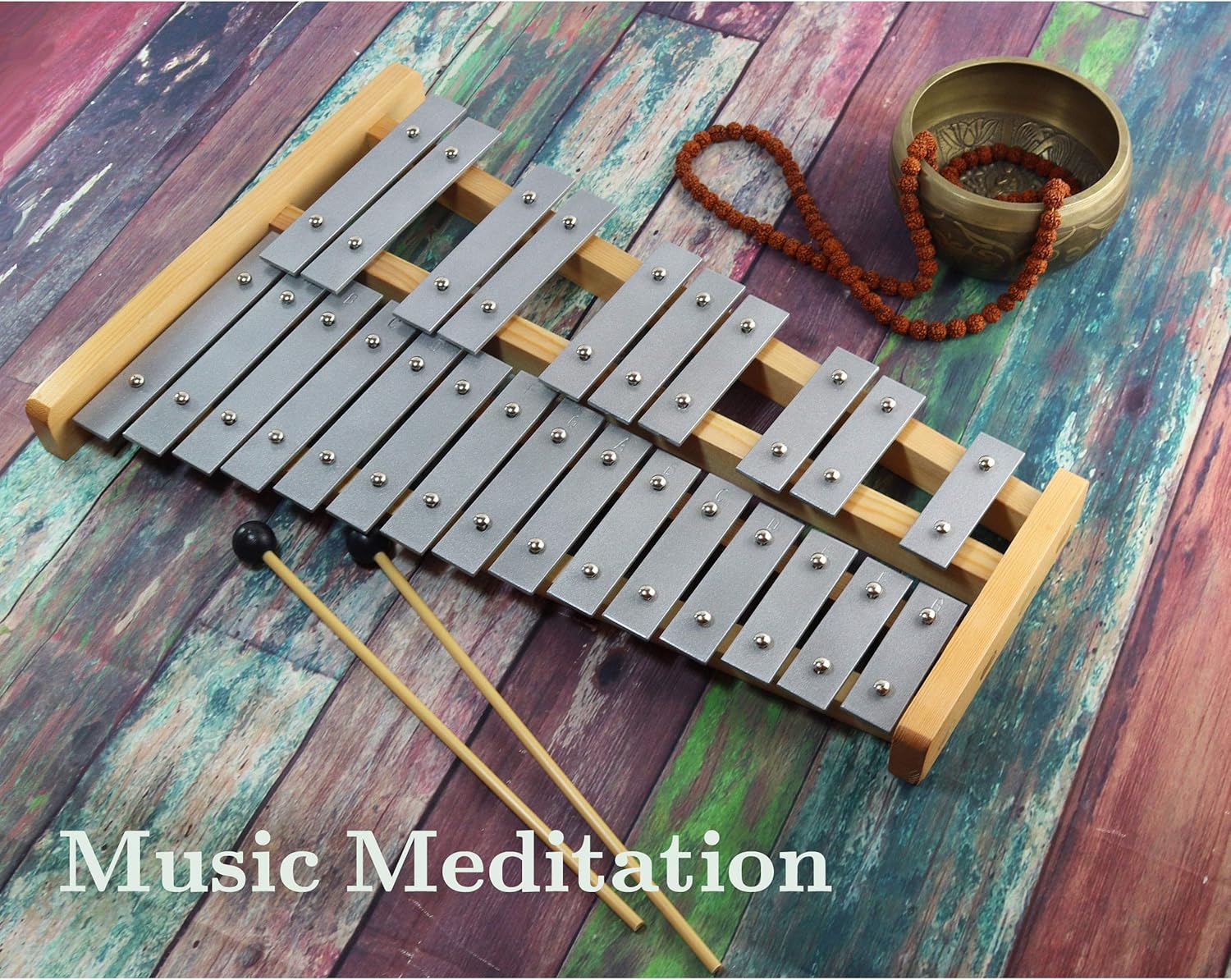 Glockenspiel 25 Note - Chromatic Metal Xylophone - Sheet Music Cards T2