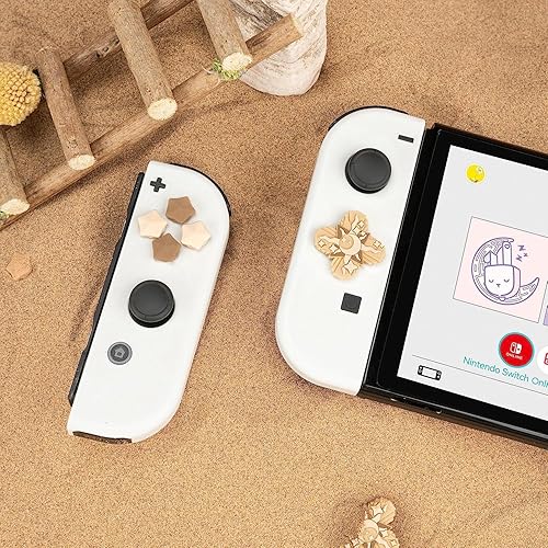 Vista 5 de GeekShare Juego de tapas de botón de silicona con forma de cruz en D, cubierta de joystick ABXY Key Botones Adhesivo Compatible con Nintendo