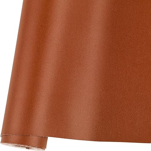 Vista 95 de Ramya 1 rollo de hojas de piel sintética de color liso albaricoque, 1 rollo de 12 x 53 pulgadas, la piel sintética es ideal para proyectos