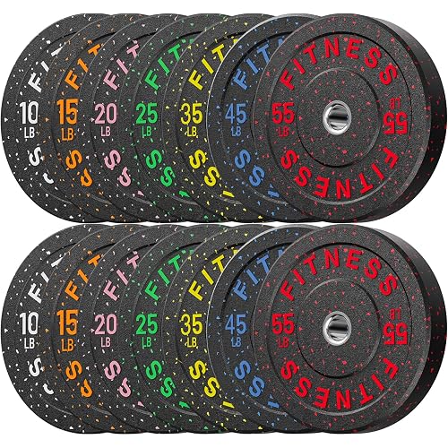 2 Inch Bumper Plates, 10-650lbs, Barbell Rubber Olympic Weight Plates Set for Home Gym, Strength Training & Weight Lifting, Multiple Options Colors