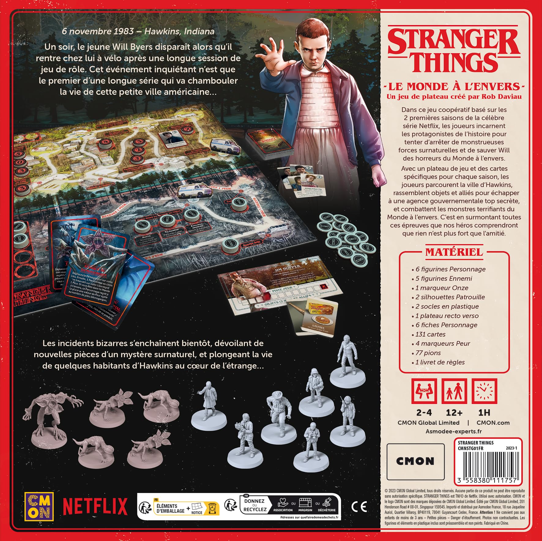 Asmodee Cmon Stranger Things : Le Monde à l’Envers - Jeux de société - Jeux de Plateau - Jeux de Figurines - Jeux coopératif à partir de 12 Ans - 2 à 4 Joueurs - Version française