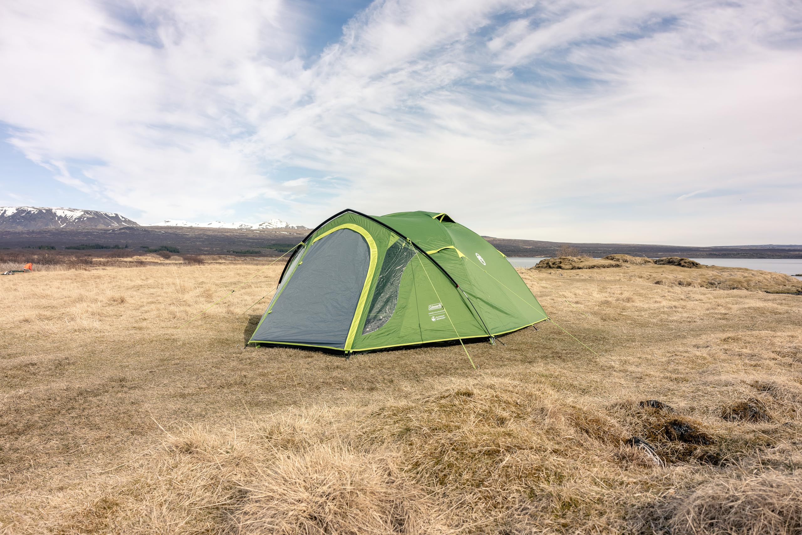 Coleman Namiot Darwin 4 Plus BlackOut, kompaktowy namiot kopułowy dla 4 osób, specjalna zaciemniona sypialnia, lekki namiot kempingowy, świąteczny i turystyczny, wodoodporny 4500 mm, 4 osoby, z wszytą